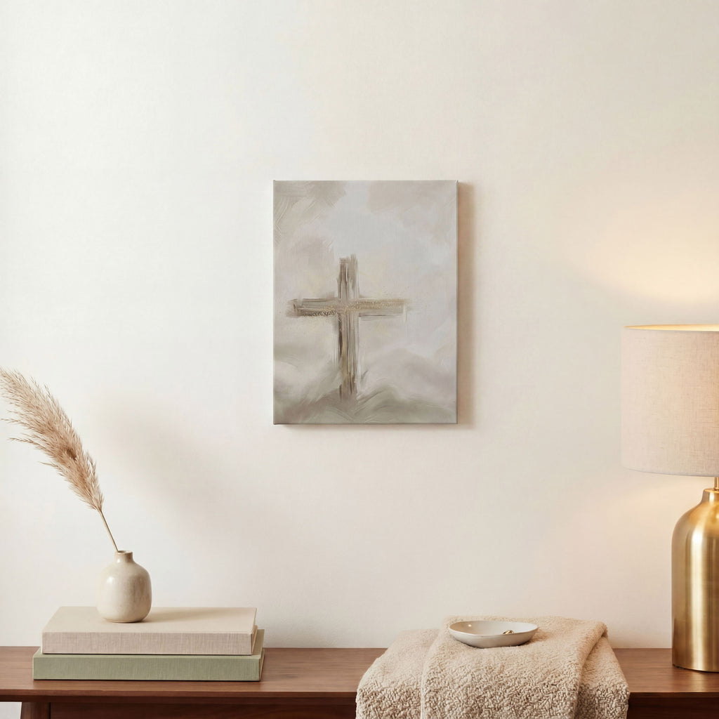 Silent Cross in the Mist - Canvas