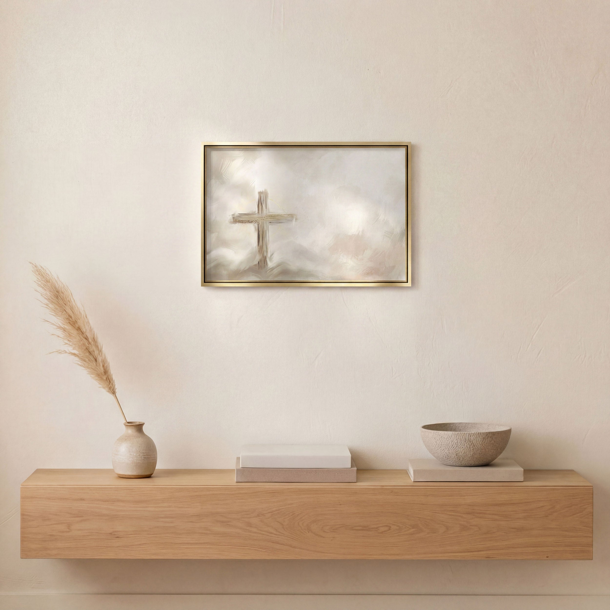 Silent Cross in the Mist - Canvas