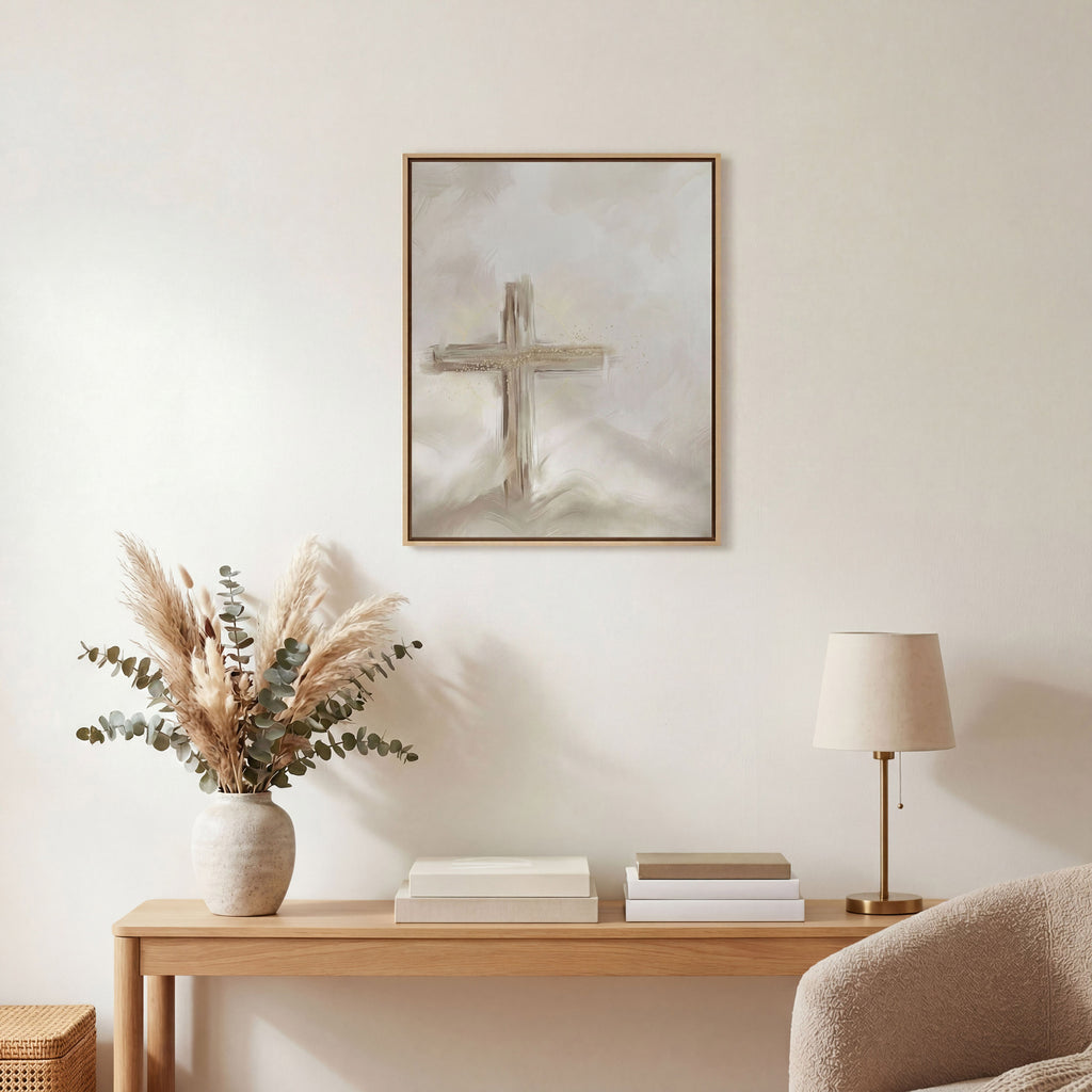 Silent Cross in the Mist - Canvas