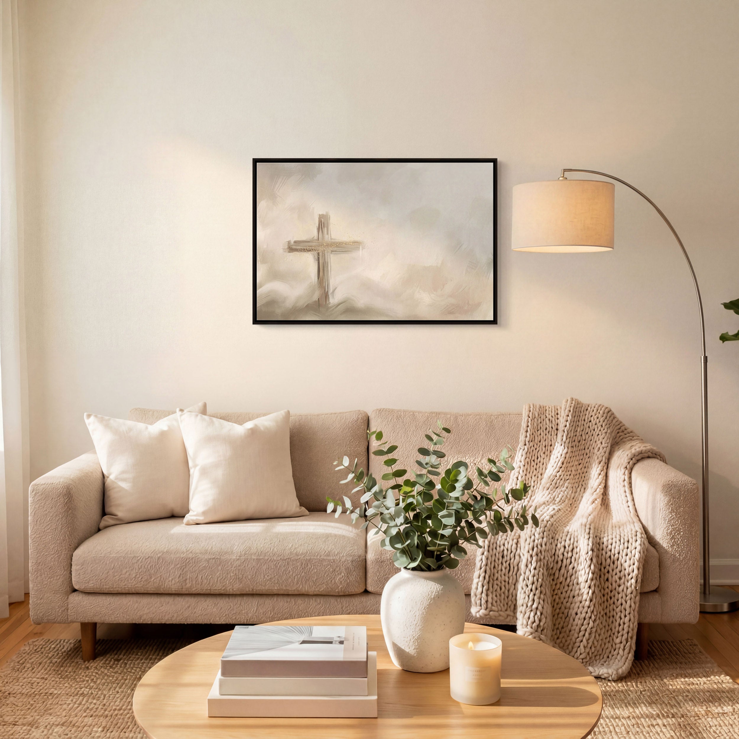 Silent Cross in the Mist - Canvas