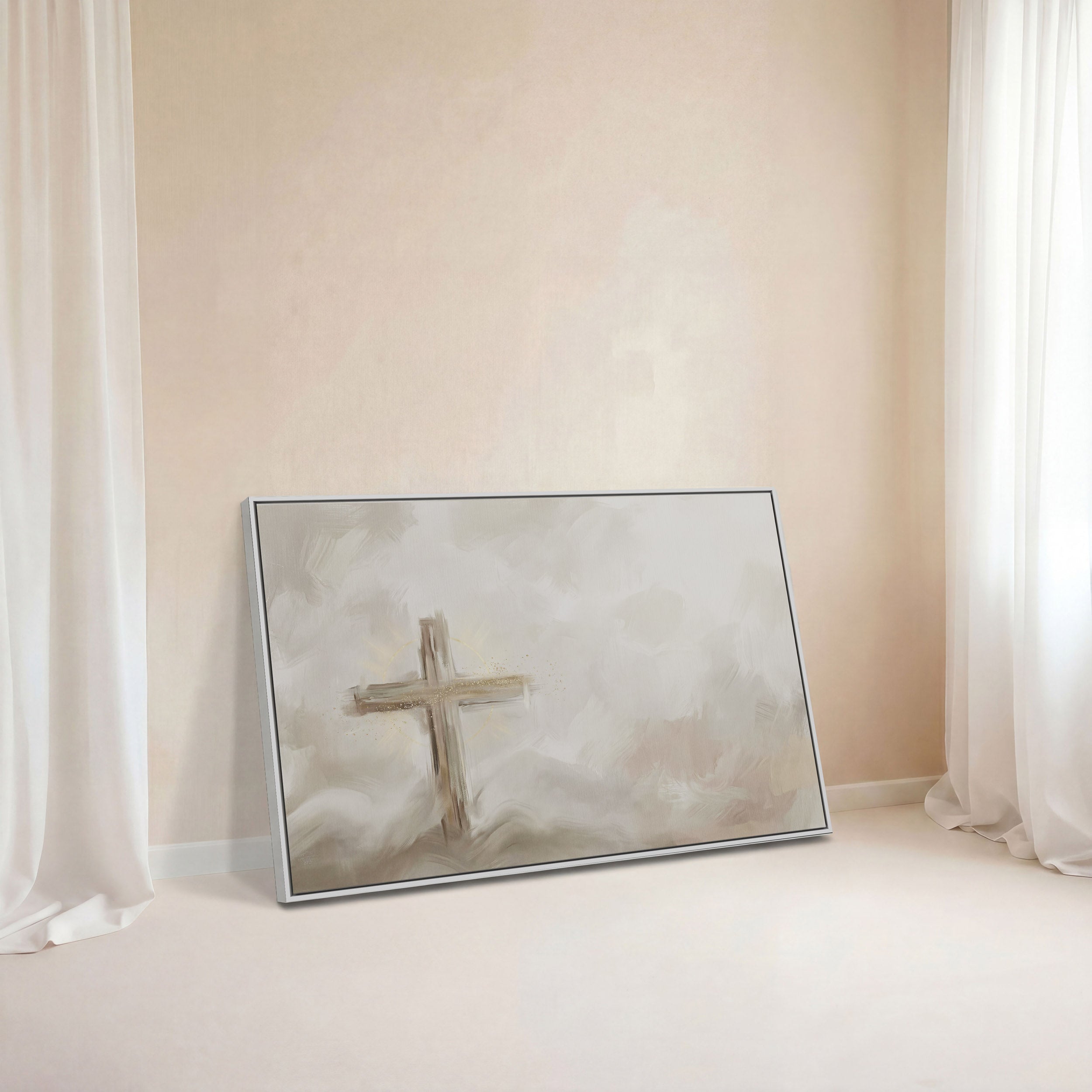 Silent Cross in the Mist - Canvas