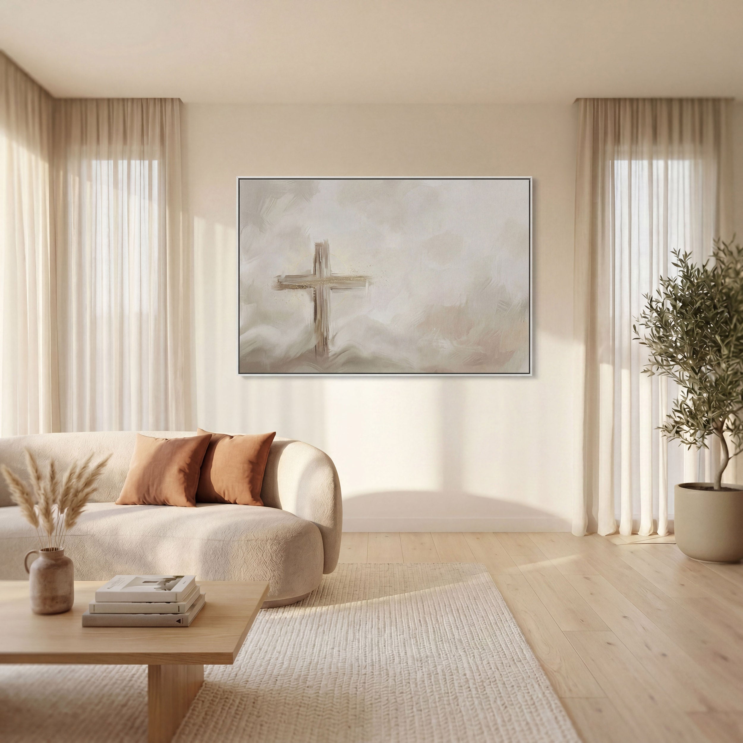Silent Cross in the Mist - Canvas