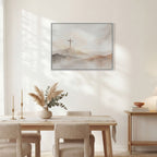Misty Cross on Mountain - Canvas