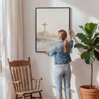 Misty Cross on Mountain - Canvas