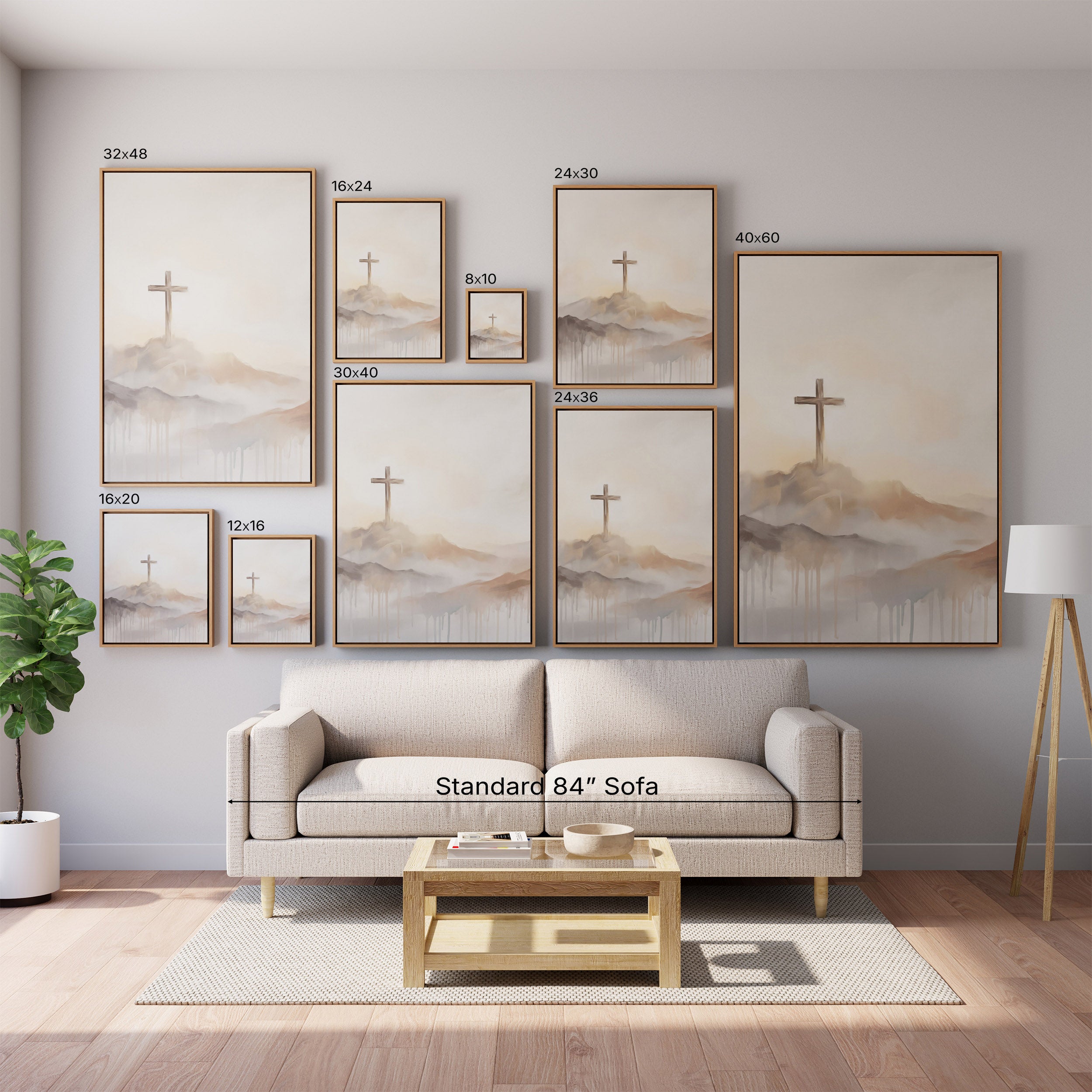 Misty Cross on Mountain - Canvas