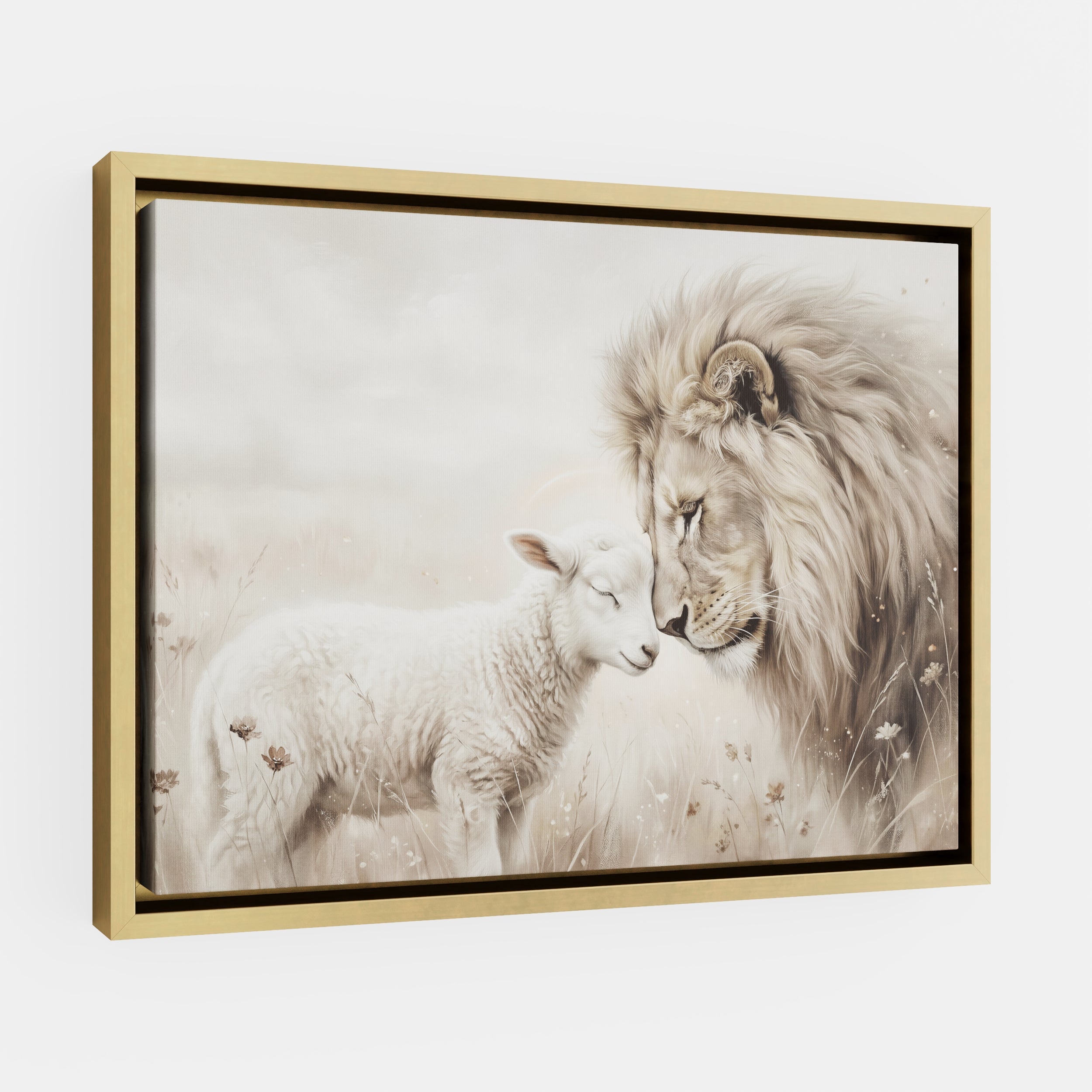 The Lion and the Lamb - Canvas