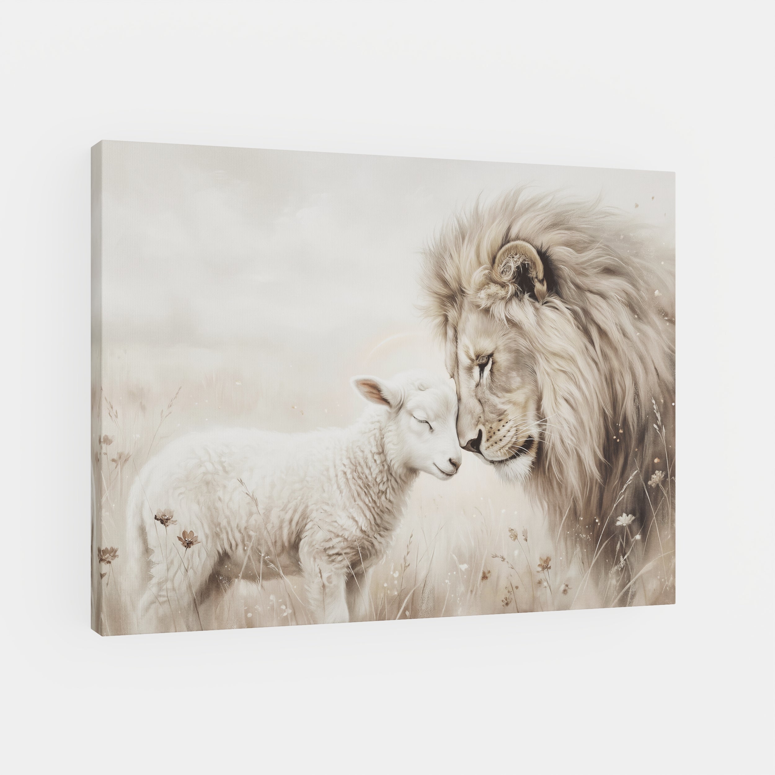 The Lion and the Lamb - Canvas