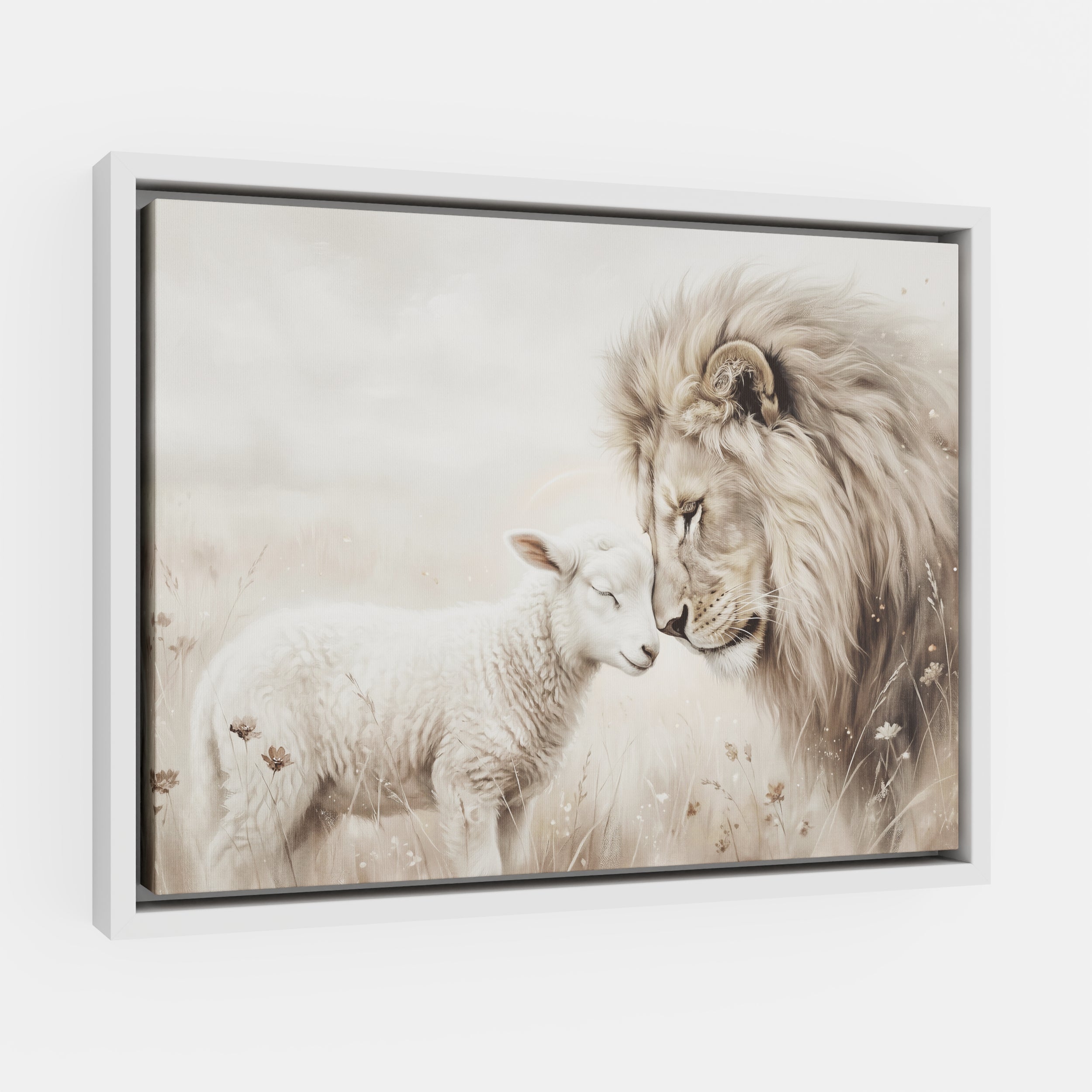 The Lion and the Lamb - Canvas