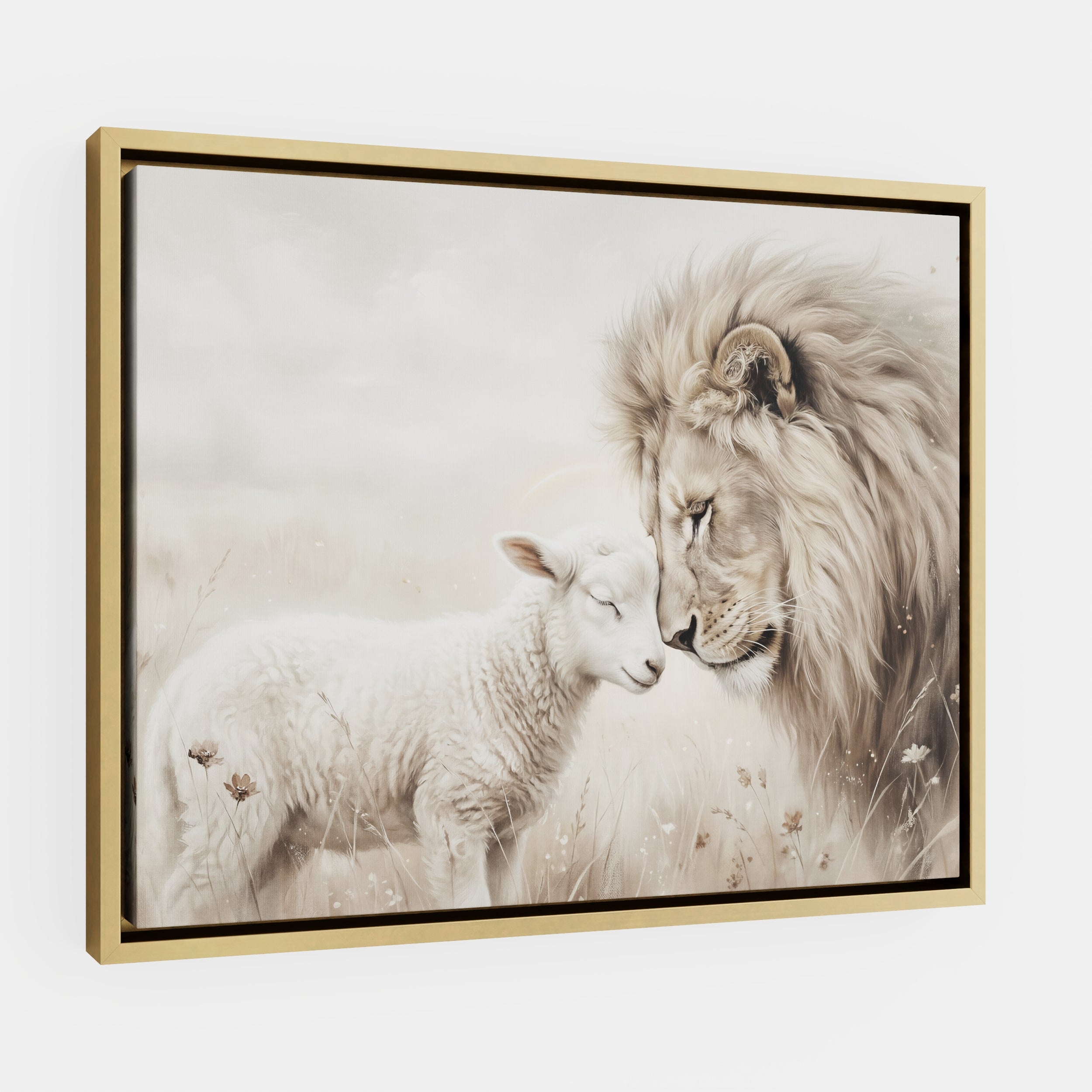 The Lion and the Lamb - Canvas