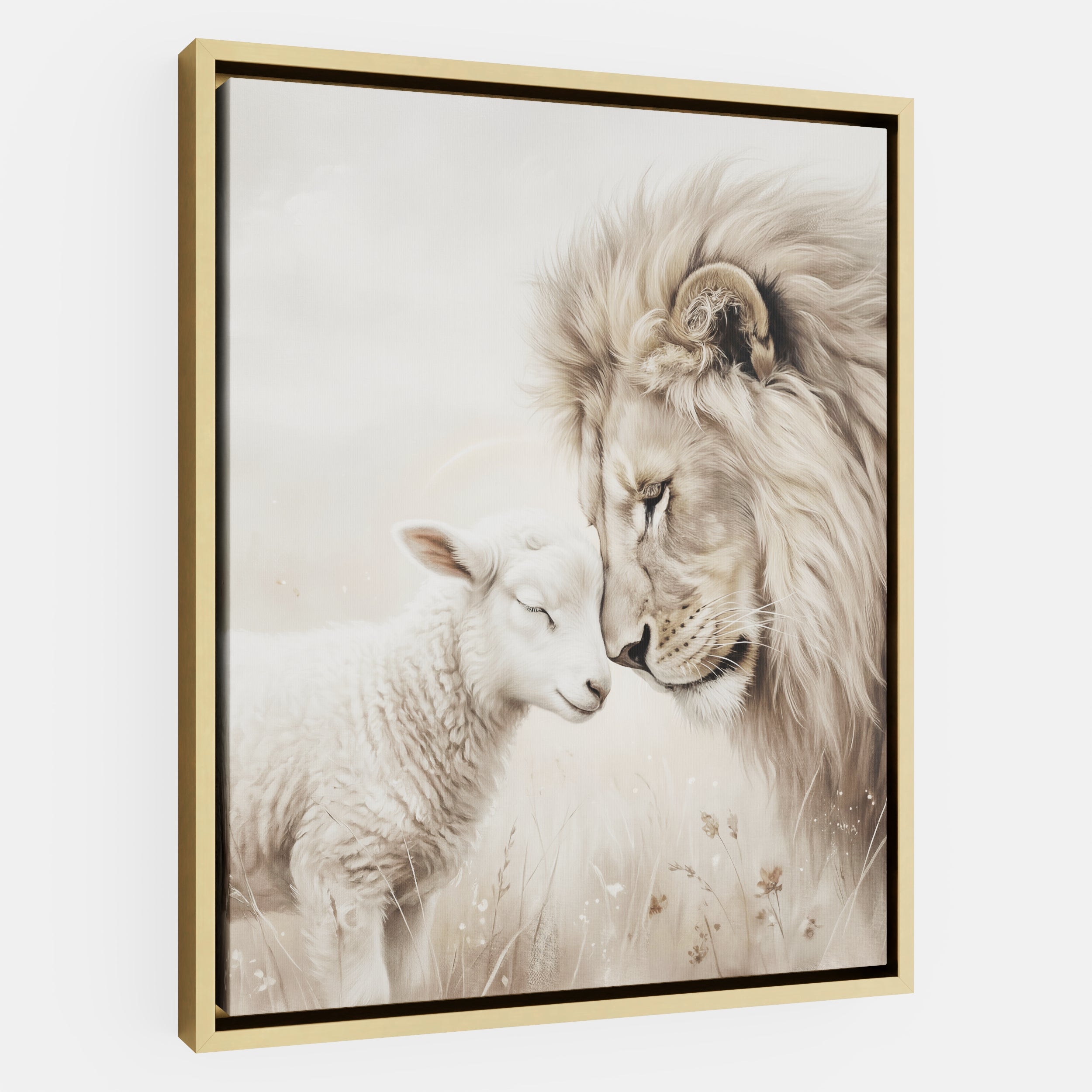 The Lion and the Lamb - Canvas