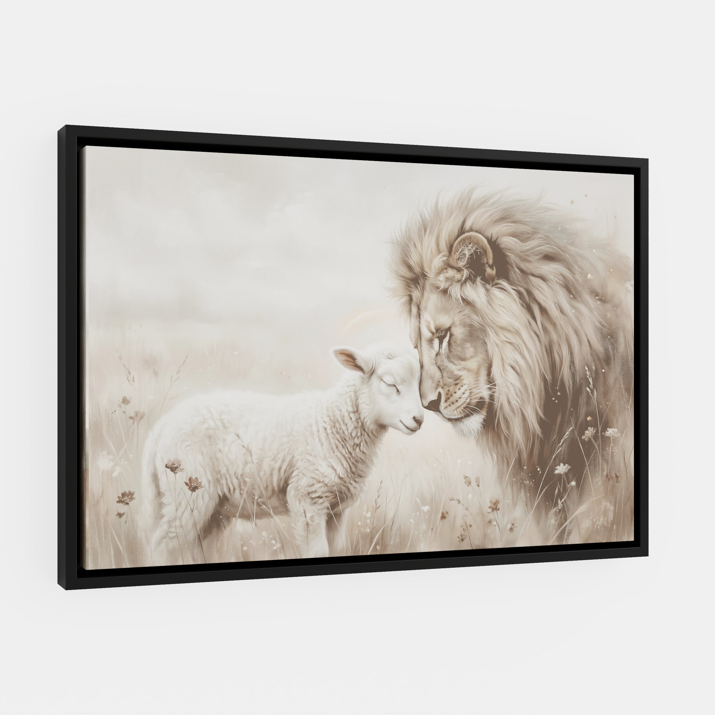 The Lion and the Lamb - Canvas