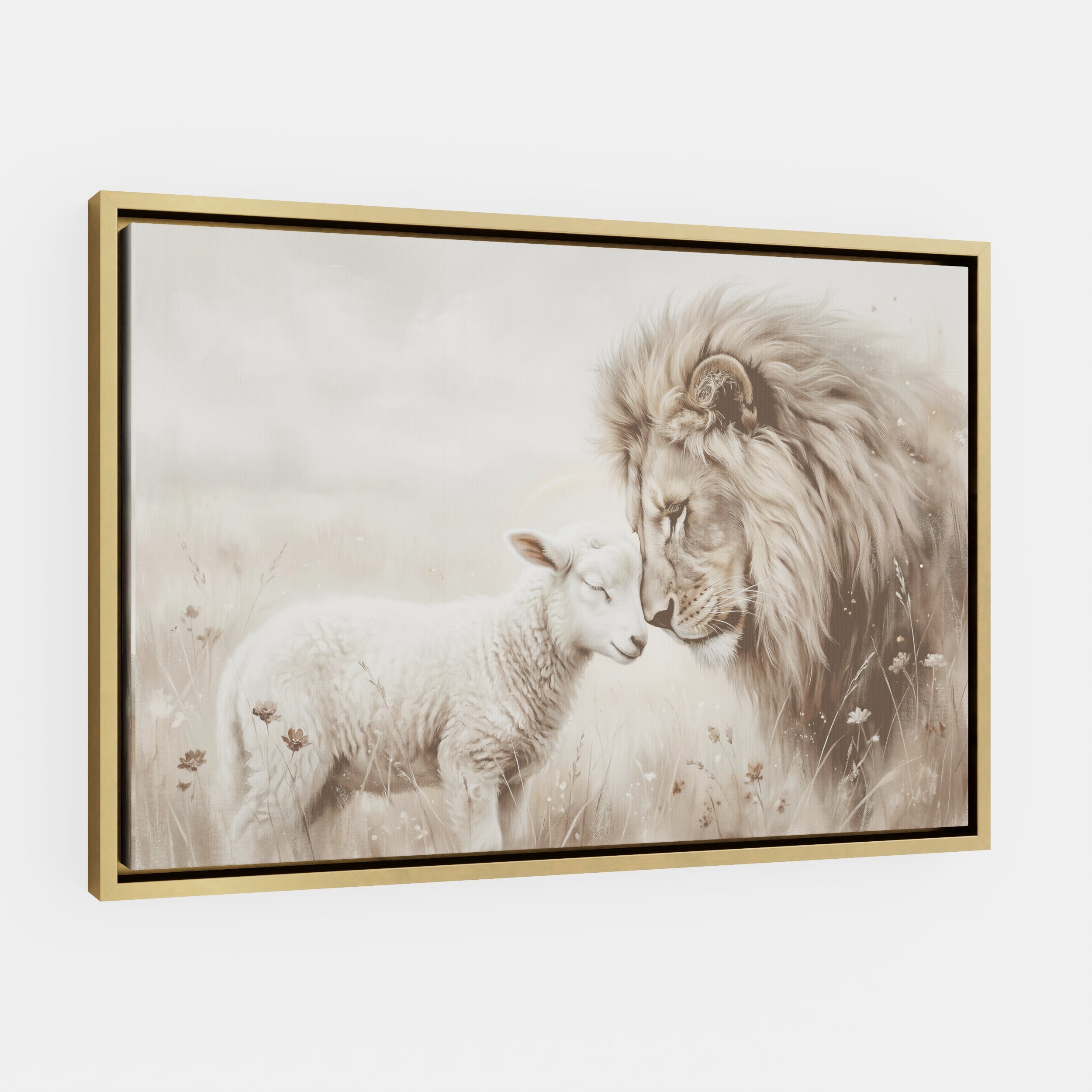 The Lion and the Lamb - Canvas