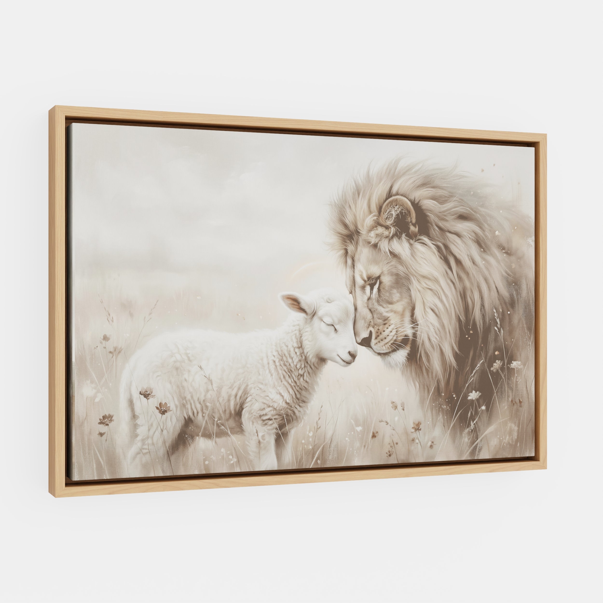 The Lion and the Lamb - Canvas