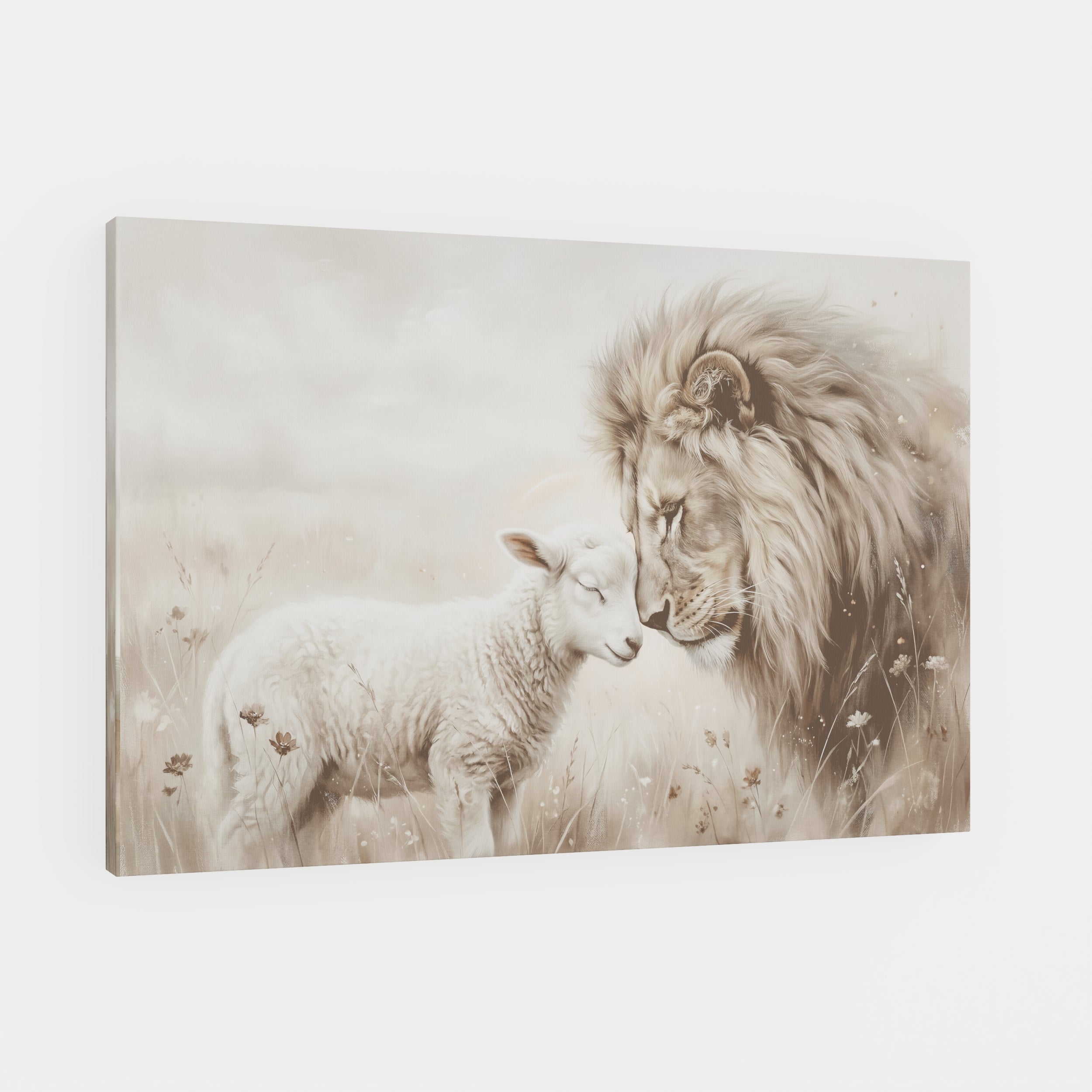 The Lion and the Lamb - Canvas
