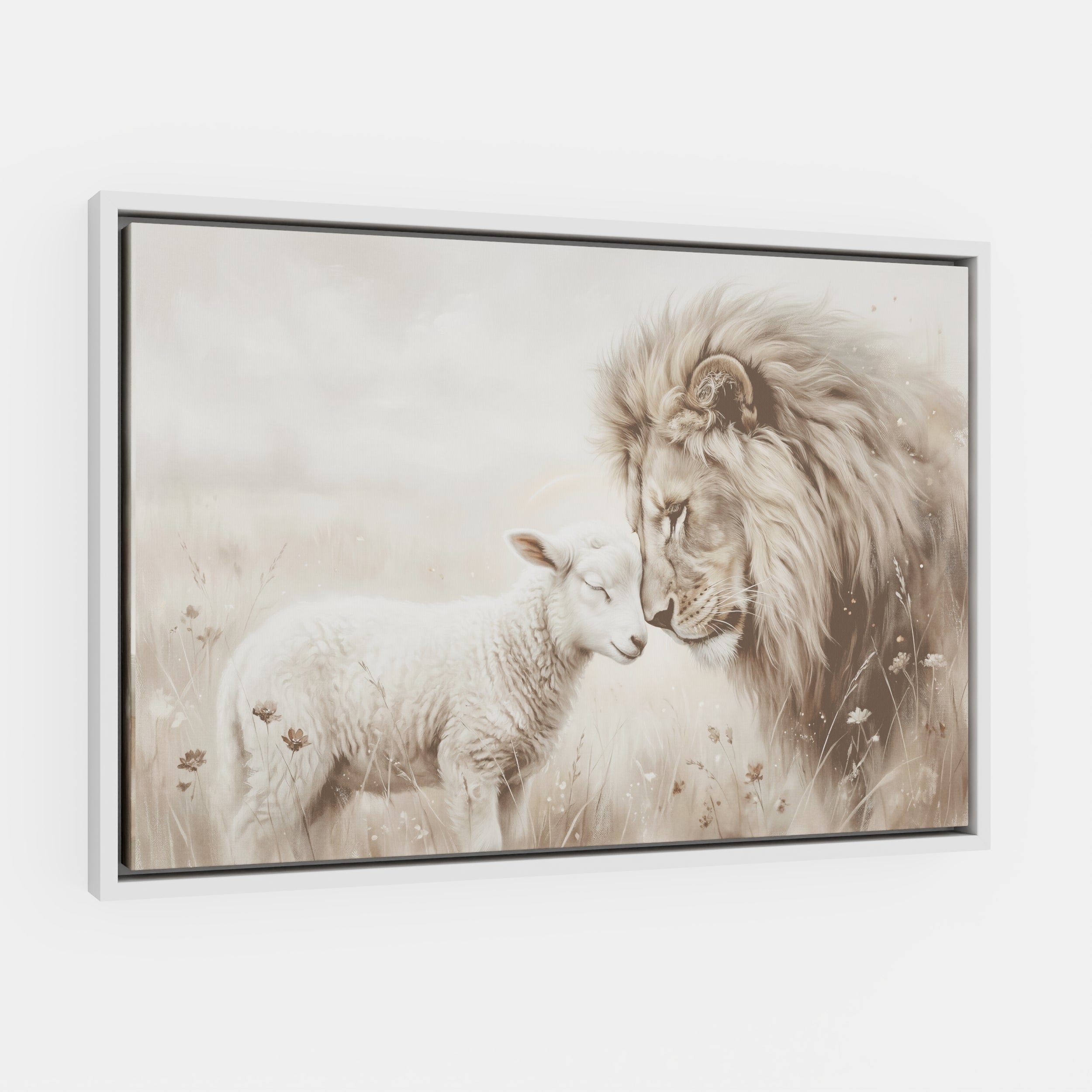 The Lion and the Lamb - Canvas