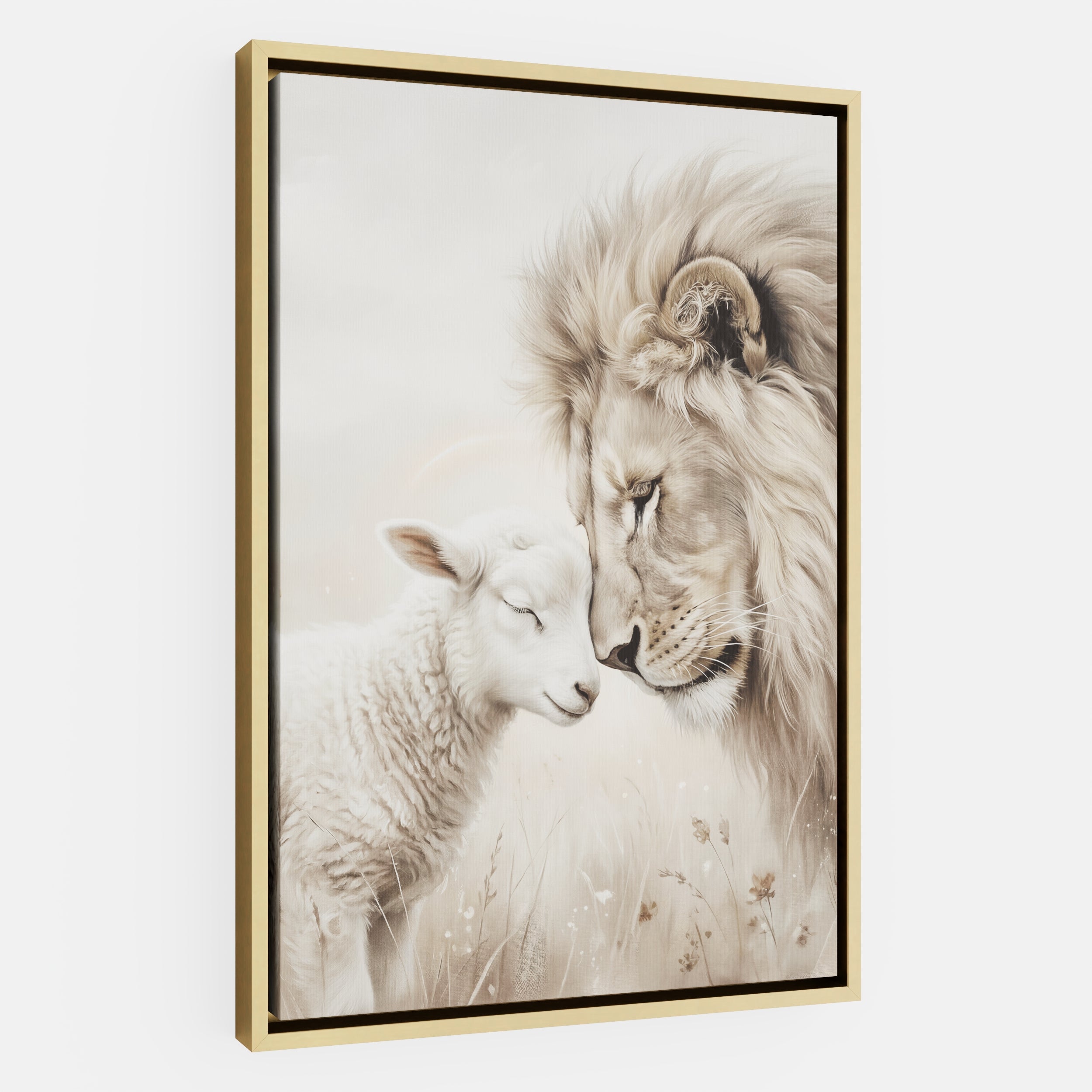 The Lion and the Lamb - Canvas