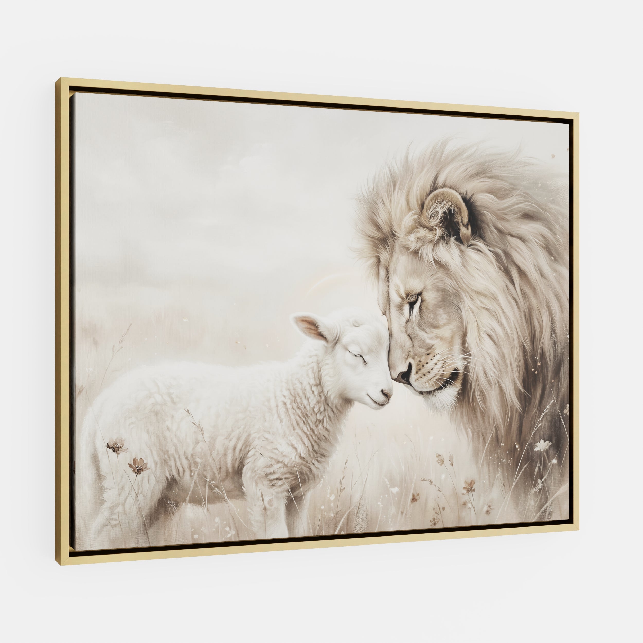 The Lion and the Lamb - Canvas