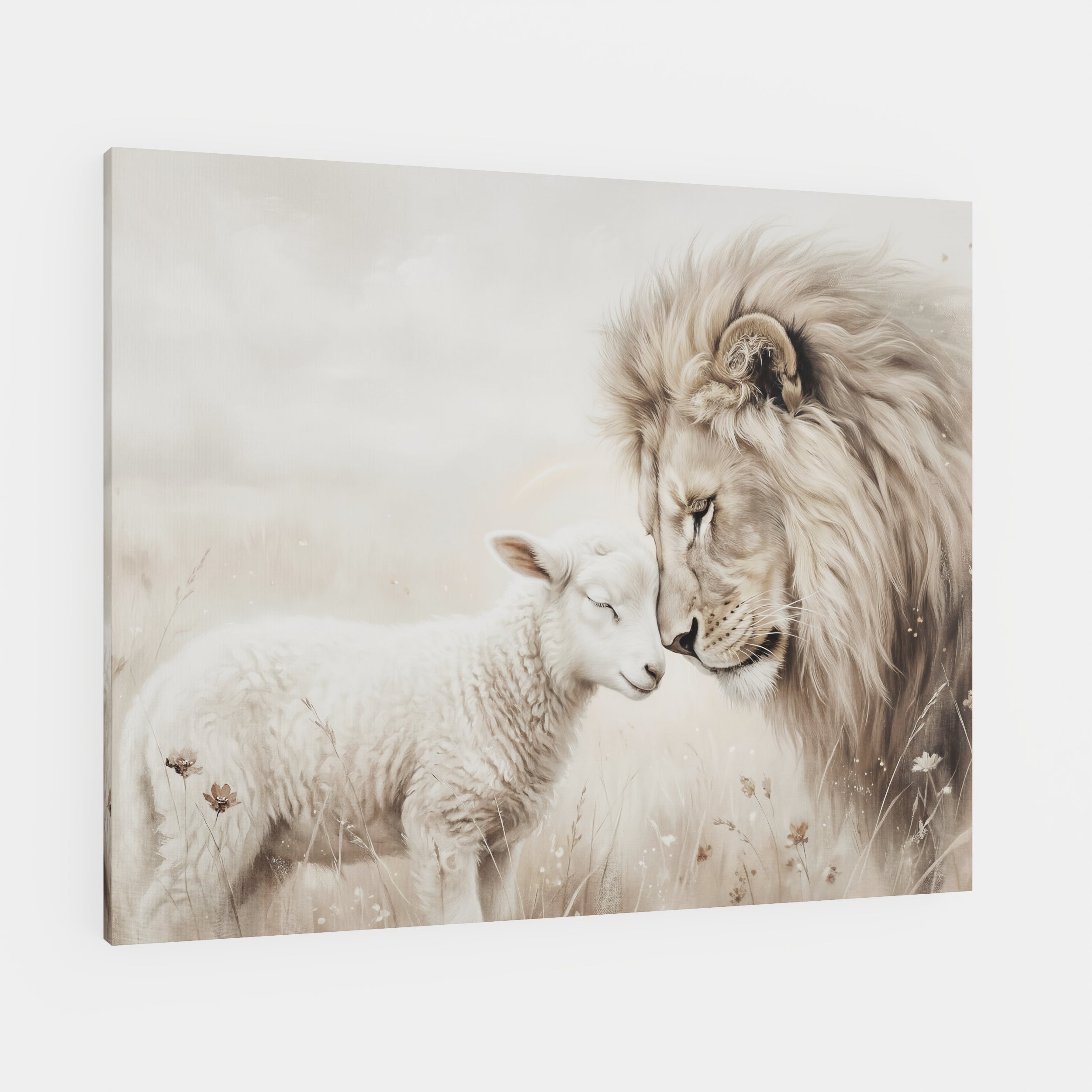 The Lion and the Lamb - Canvas