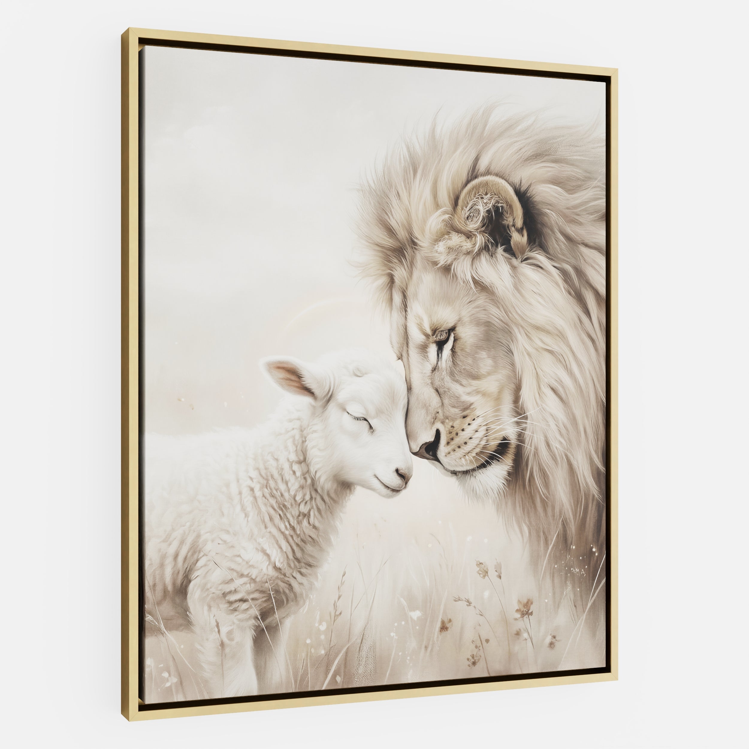 The Lion and the Lamb - Canvas