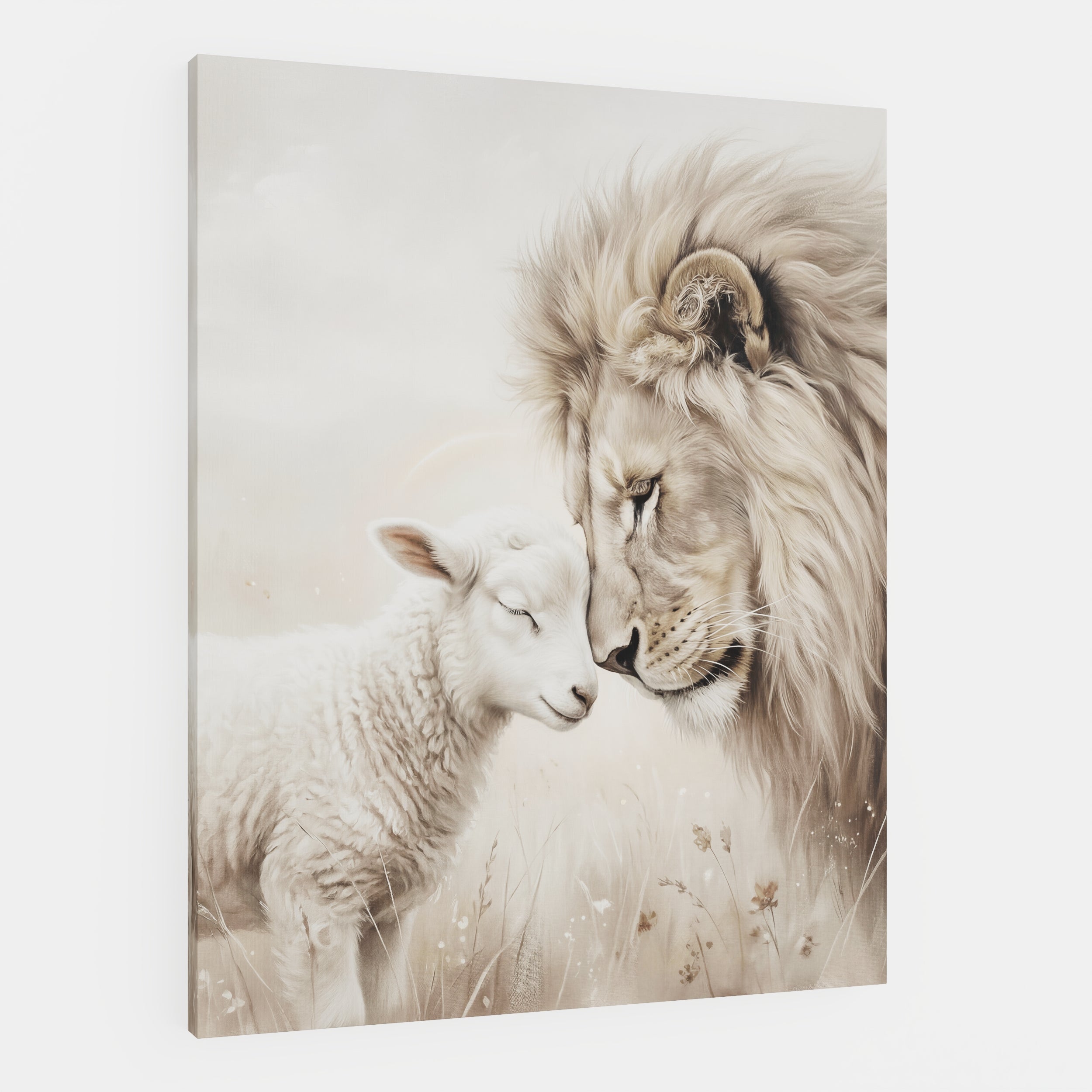 The Lion and the Lamb - Canvas