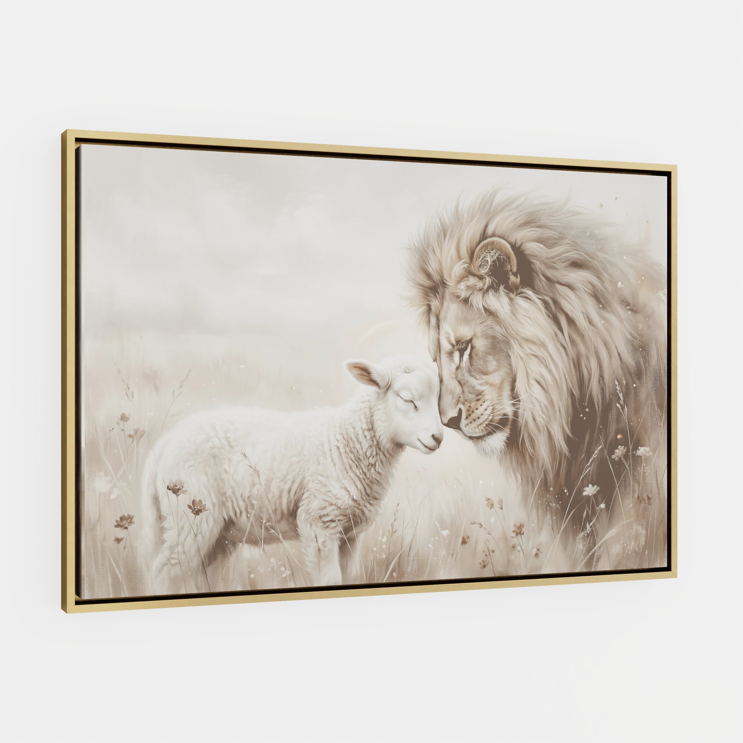 The Lion and the Lamb - Canvas