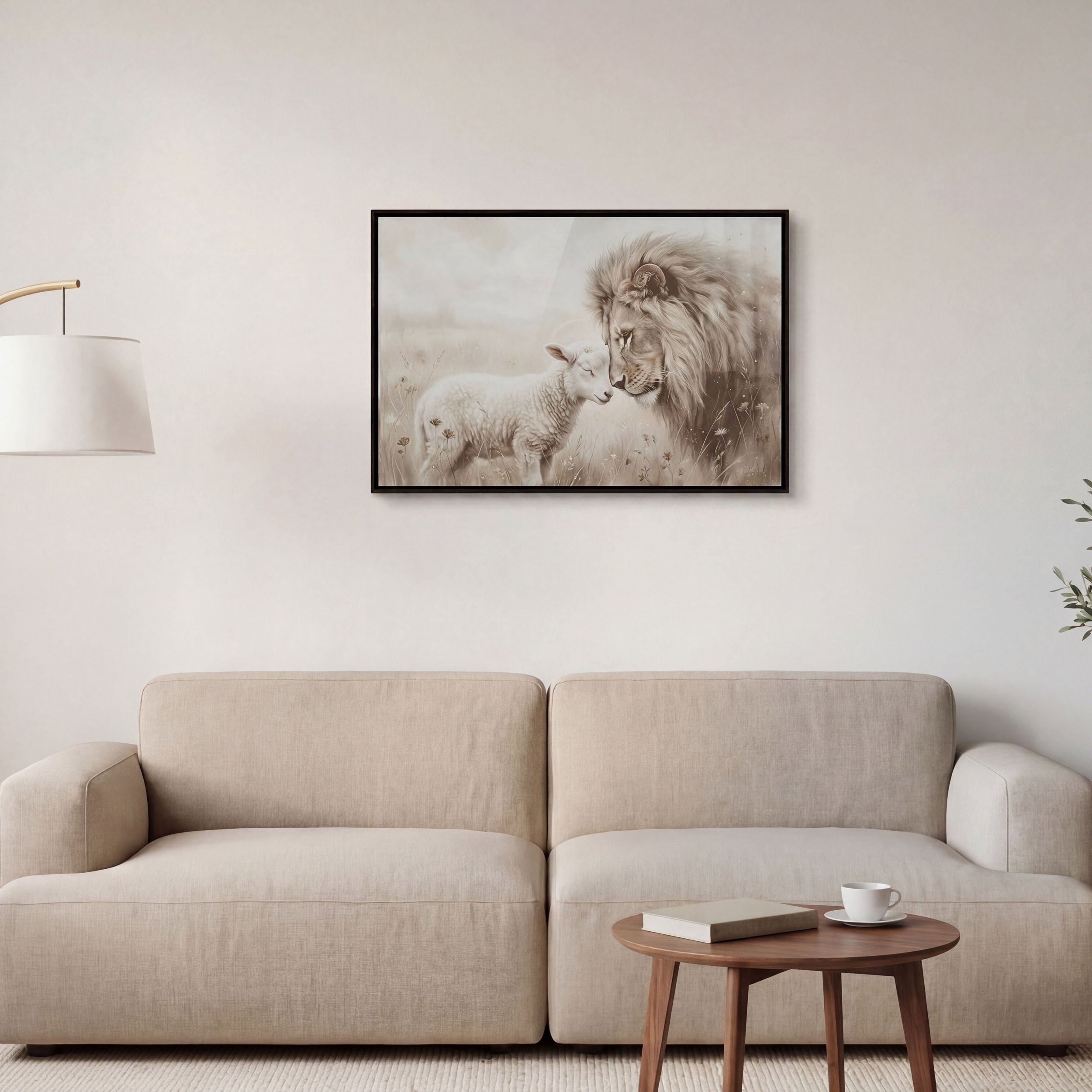 The Lion and the Lamb - Canvas