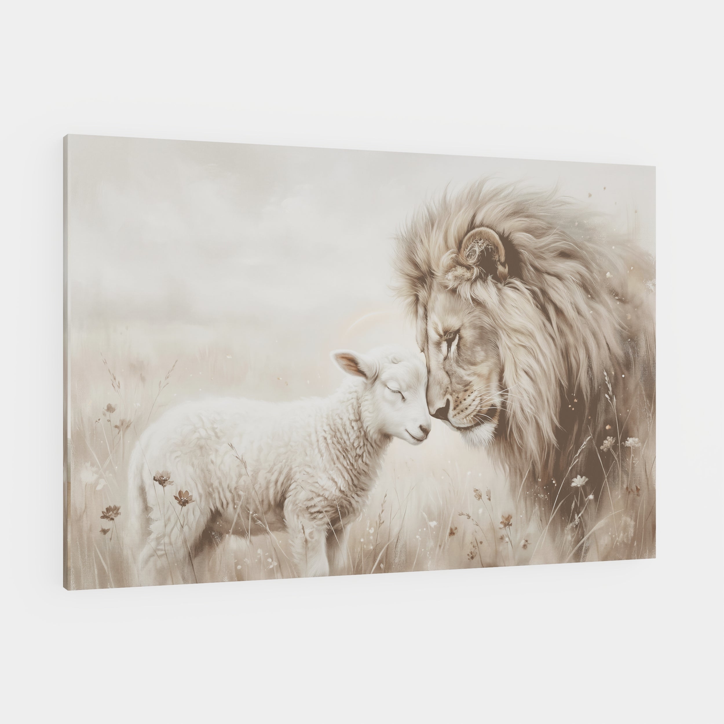 The Lion and the Lamb - Canvas