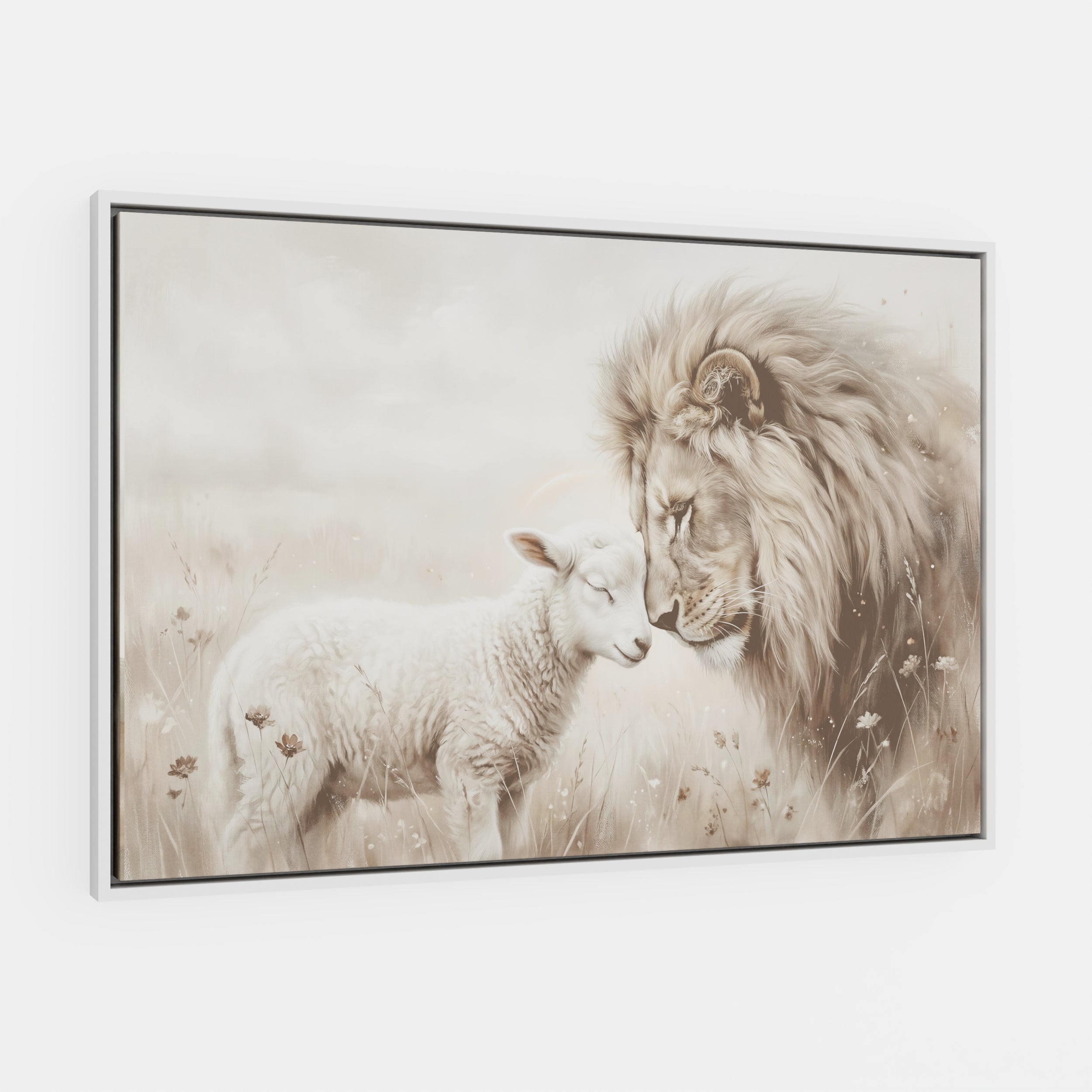 The Lion and the Lamb - Canvas