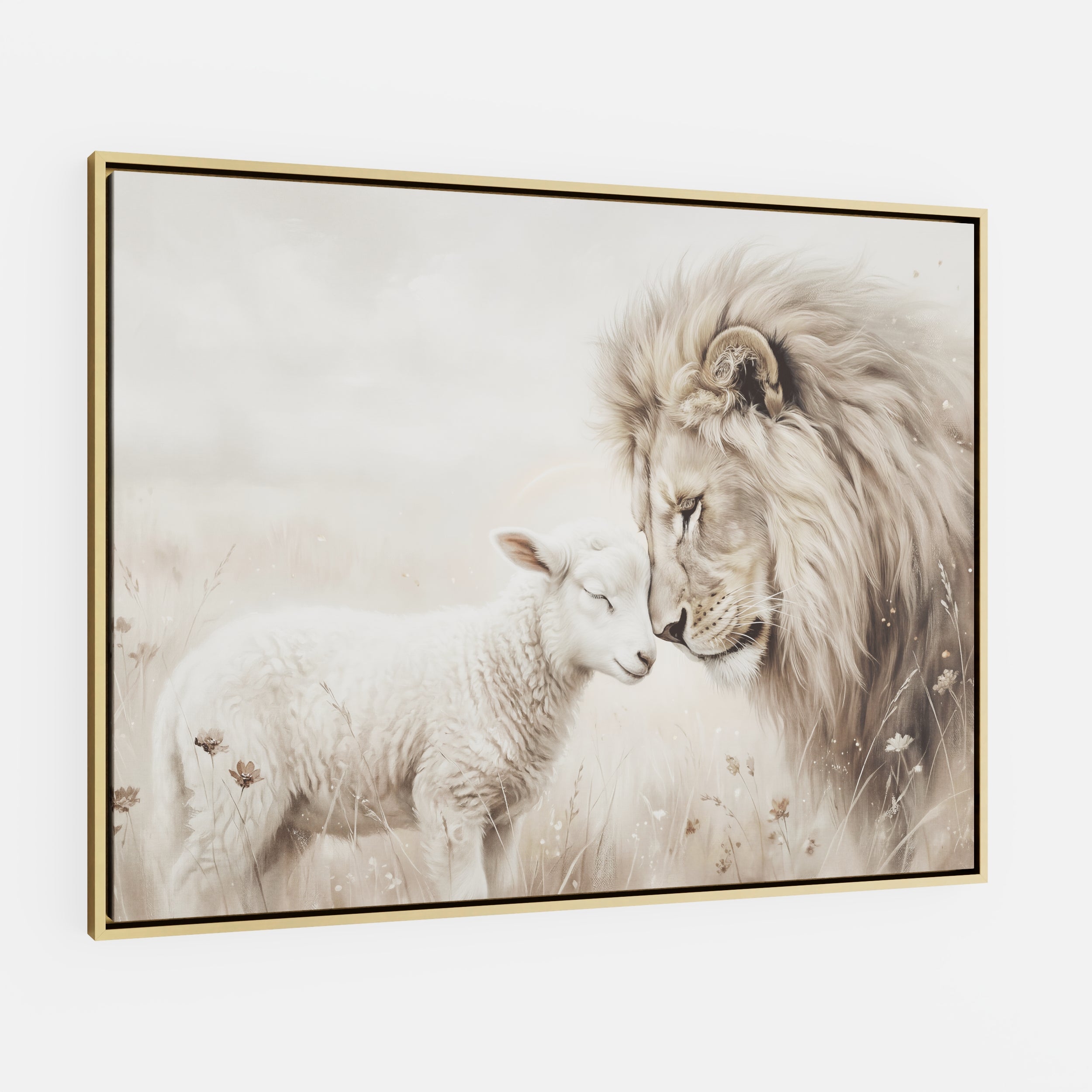 The Lion and the Lamb - Canvas
