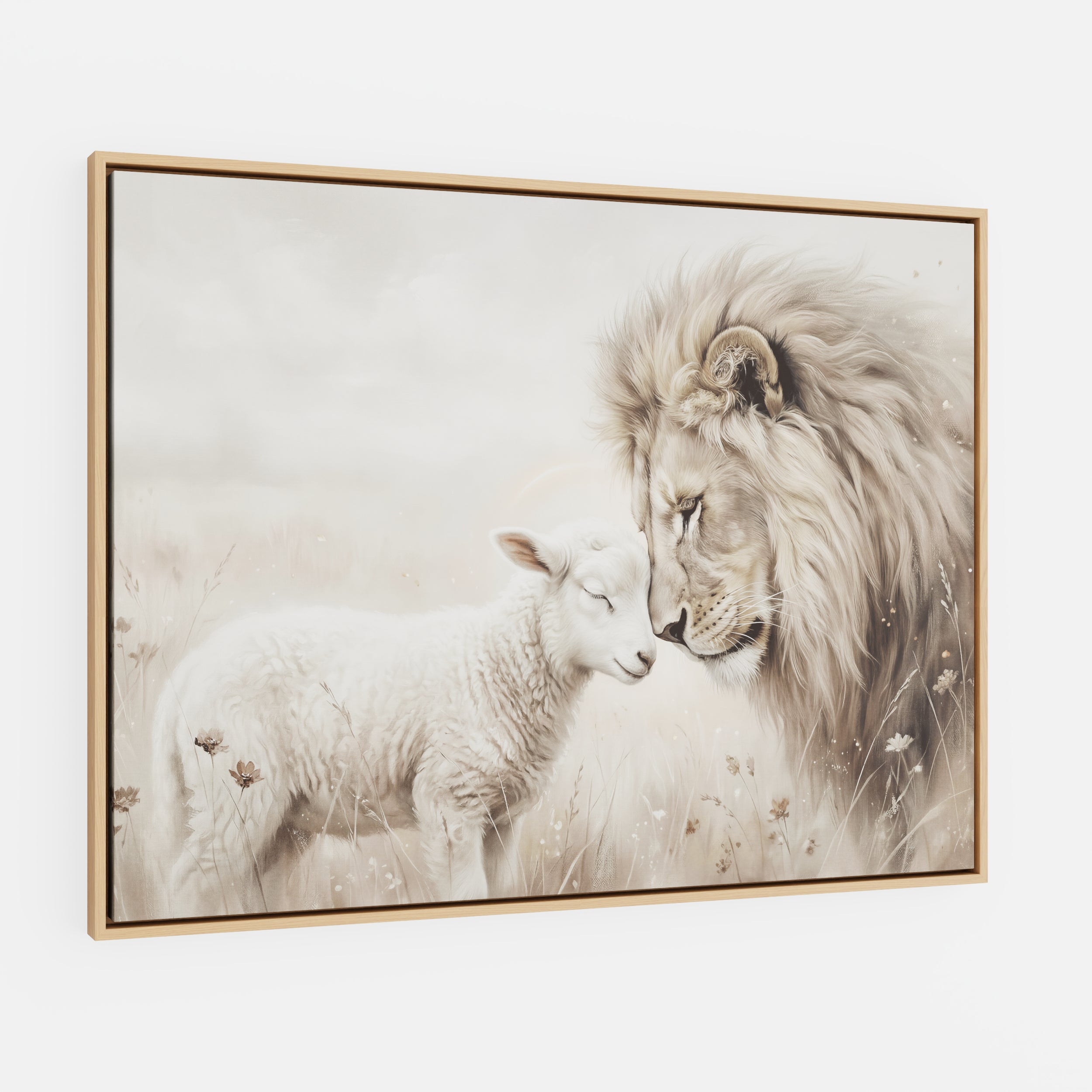 The Lion and the Lamb - Canvas