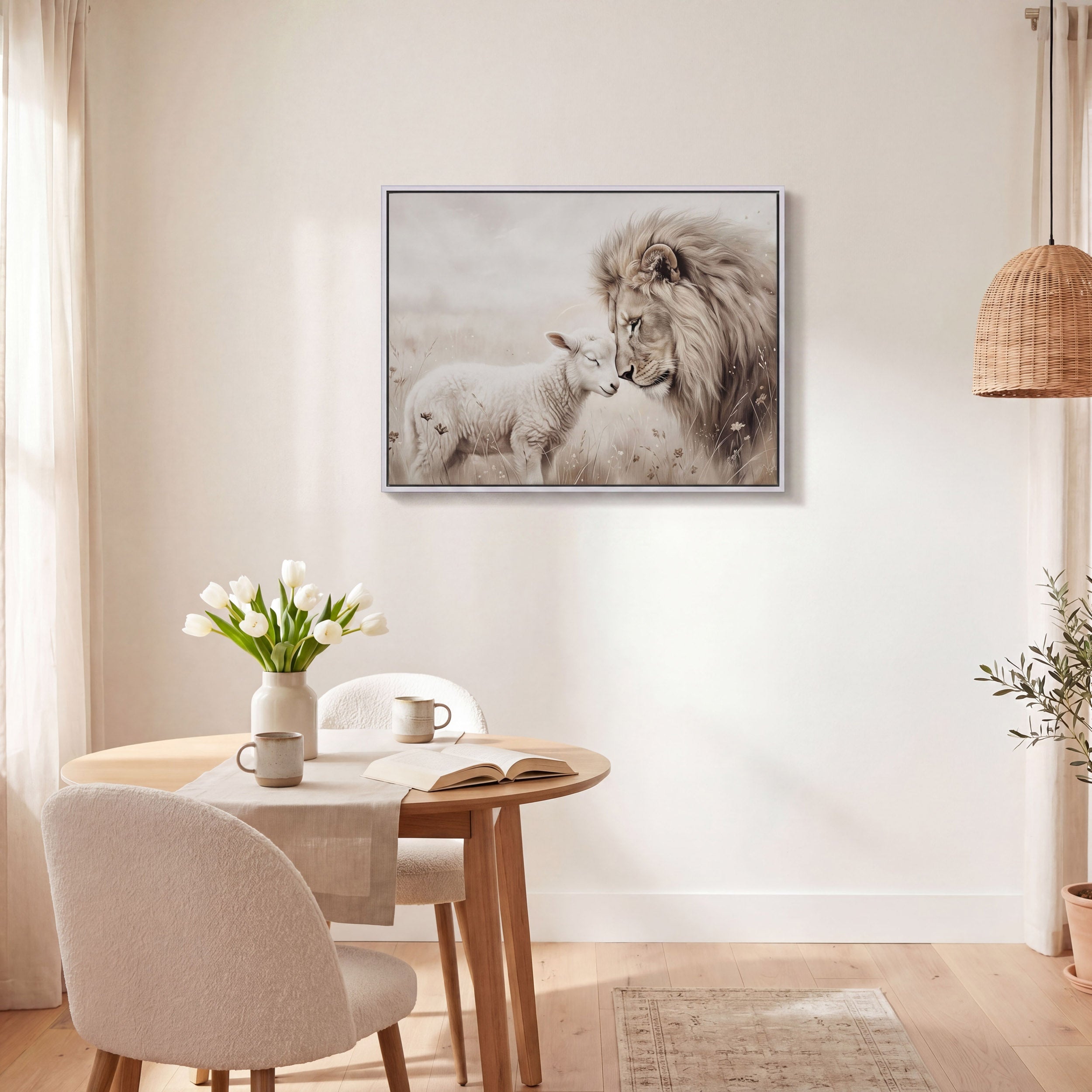 The Lion and the Lamb - Canvas