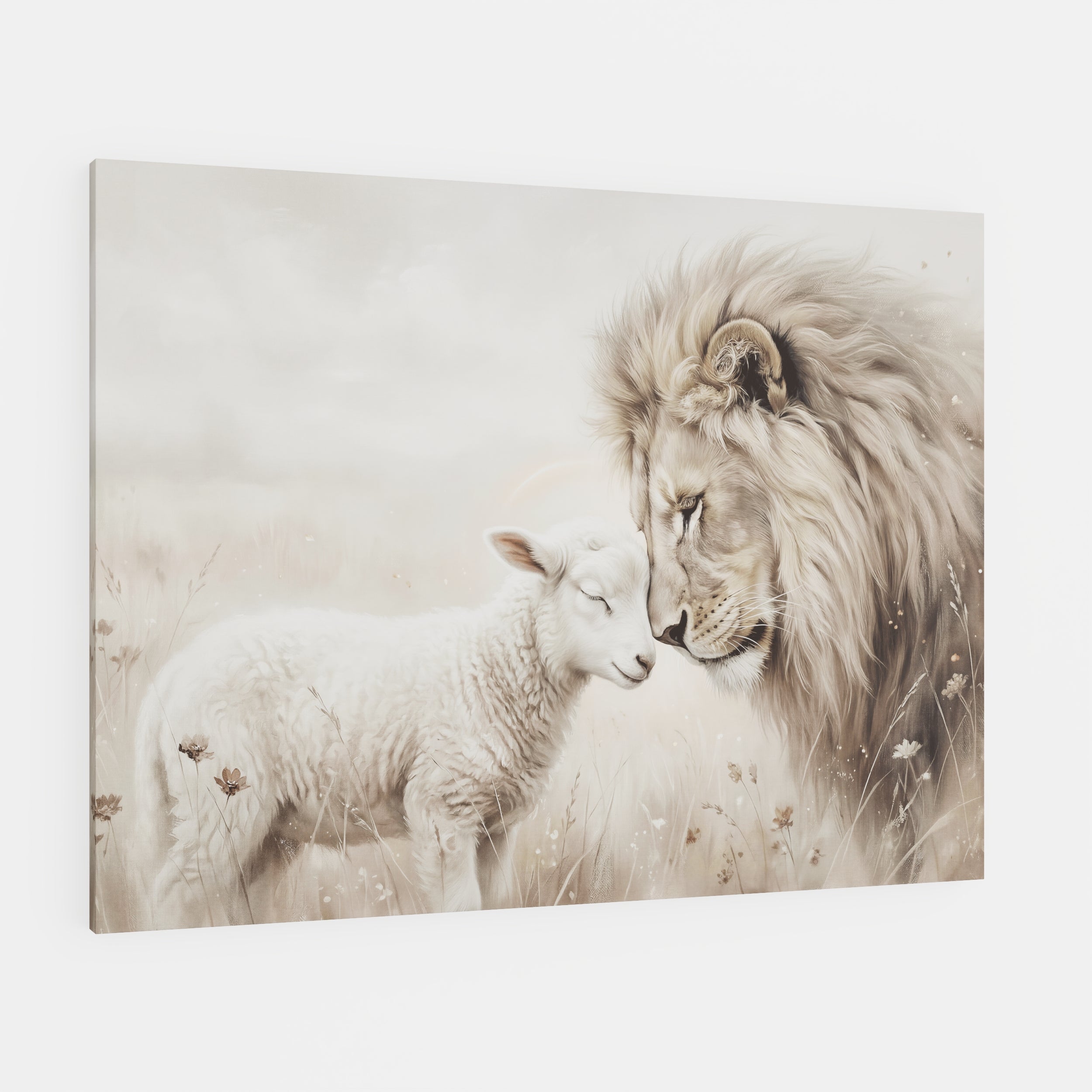 The Lion and the Lamb - Canvas