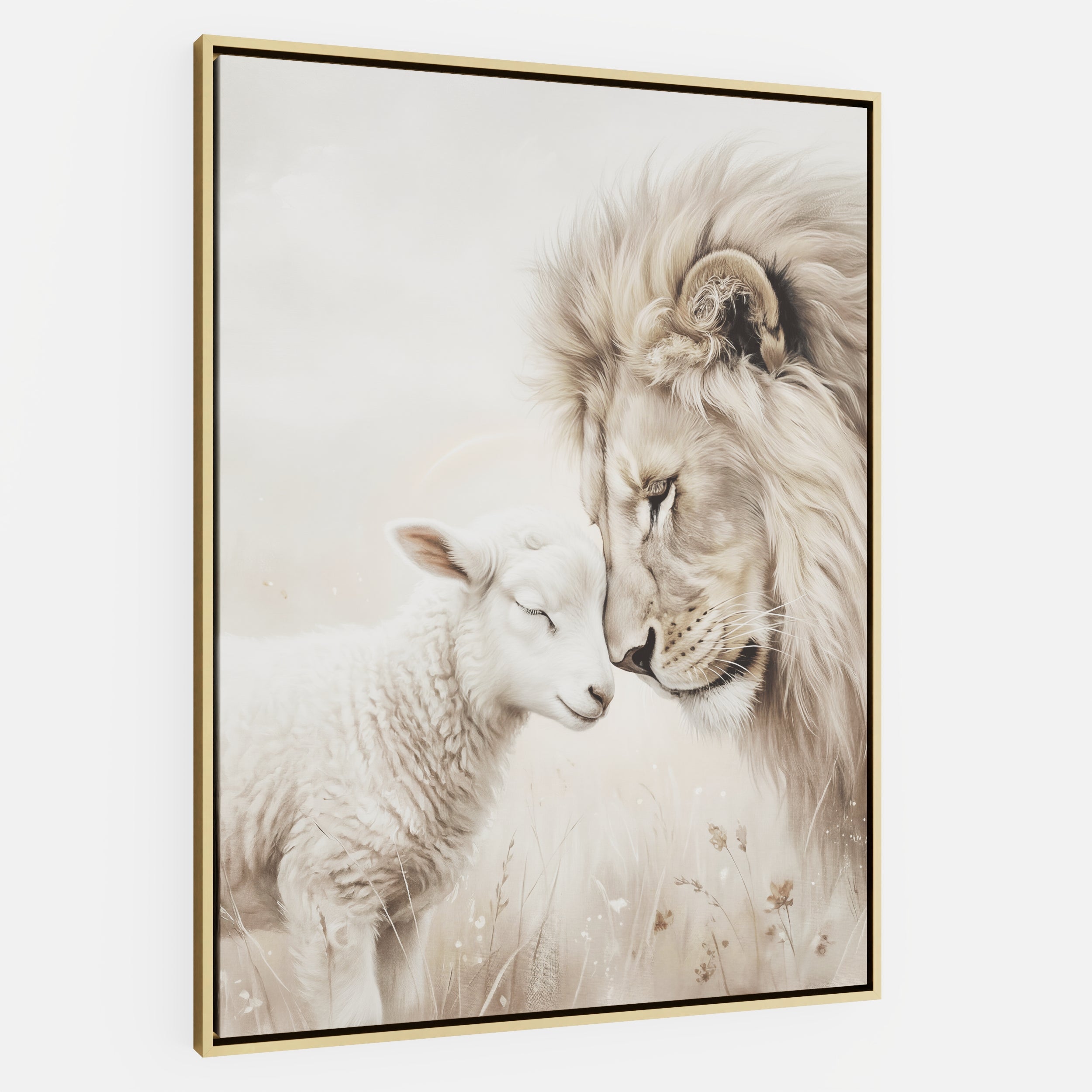 The Lion and the Lamb - Canvas