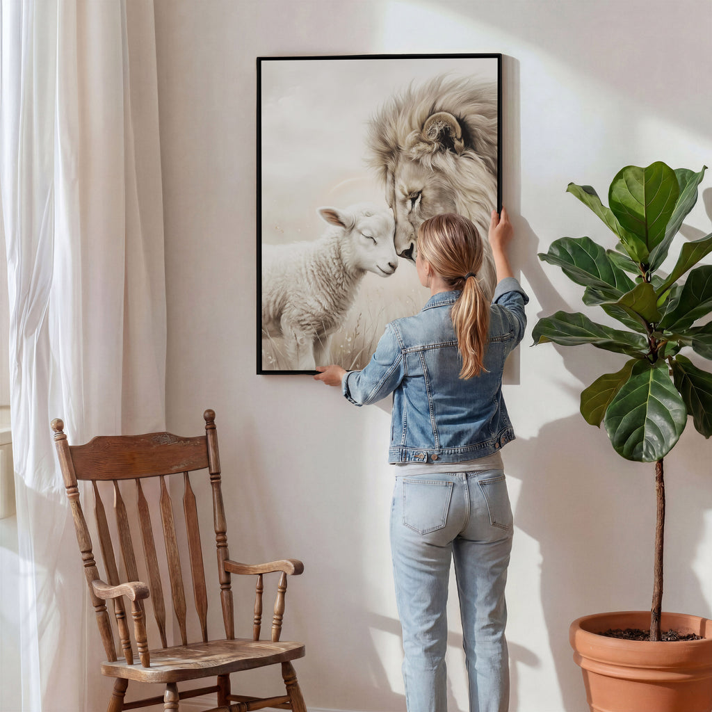 The Lion and the Lamb - Canvas
