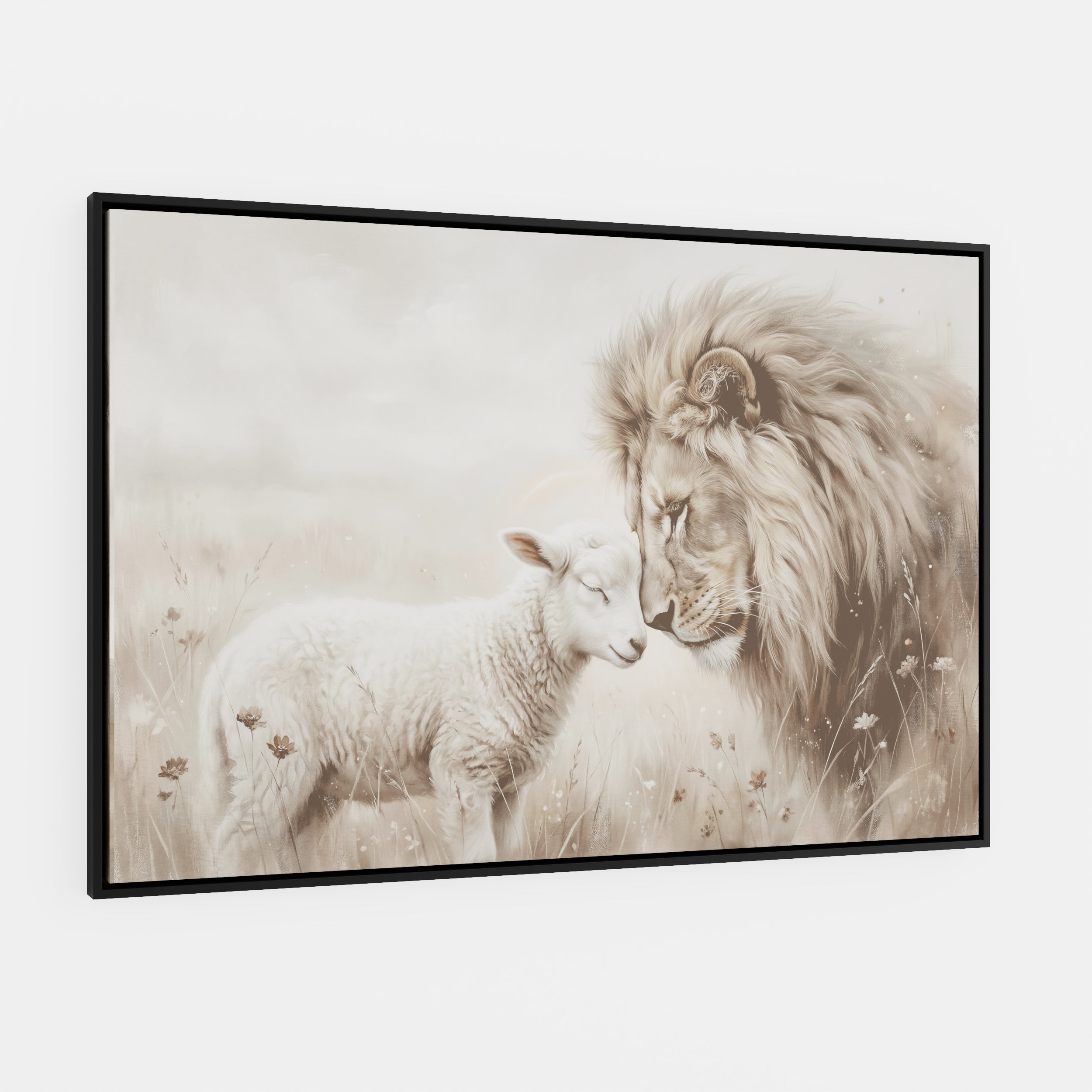 The Lion and the Lamb - Canvas