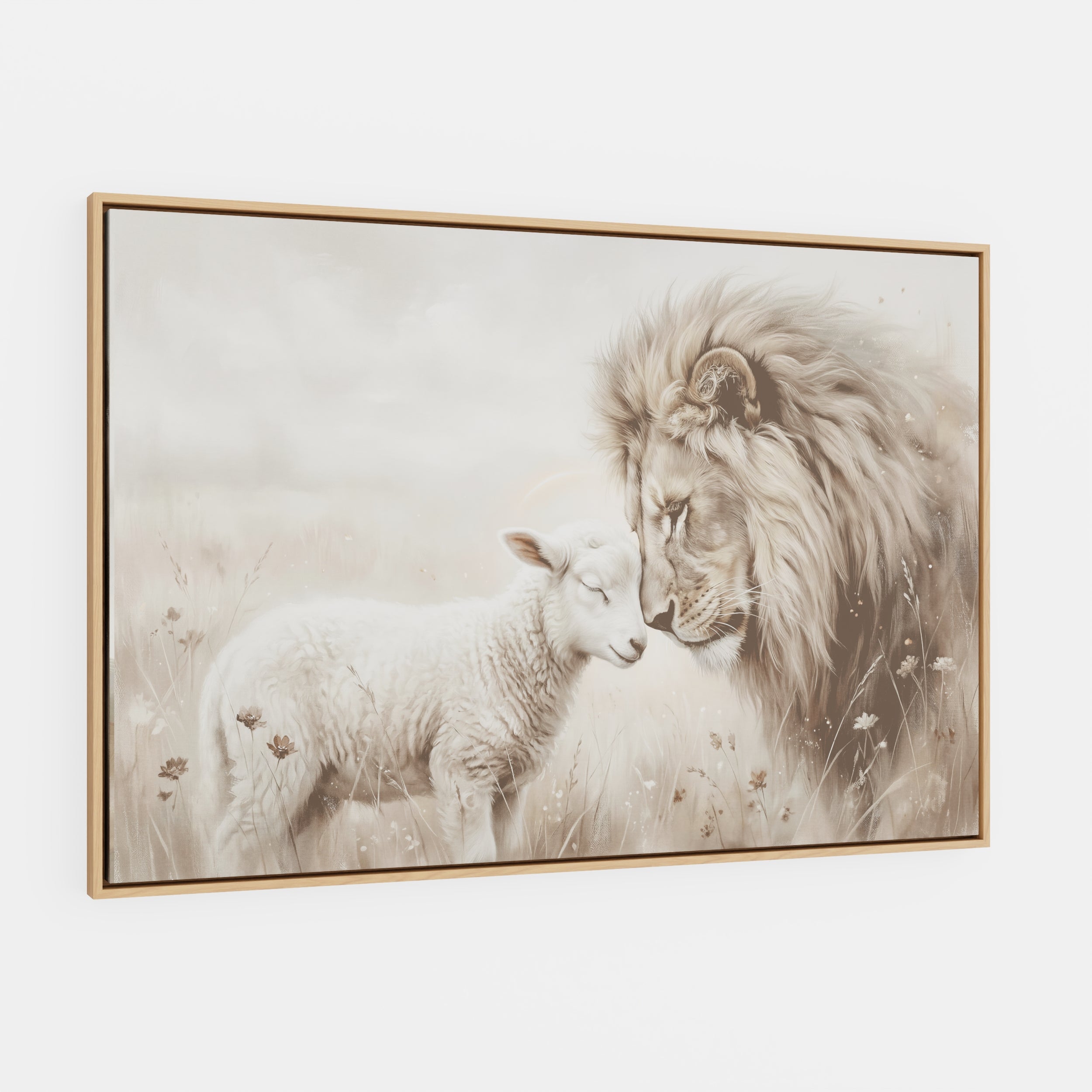 The Lion and the Lamb - Canvas