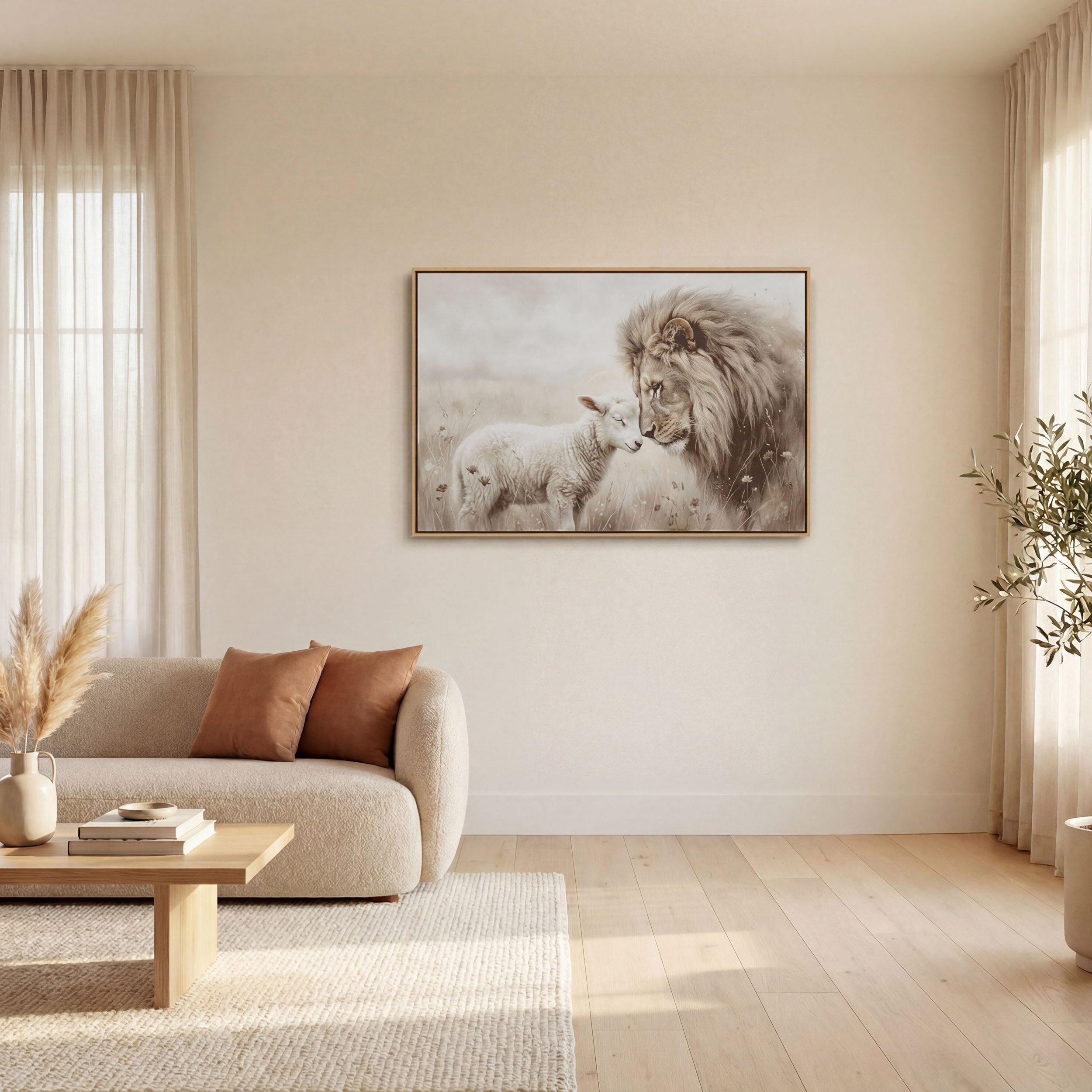 The Lion and the Lamb - Canvas