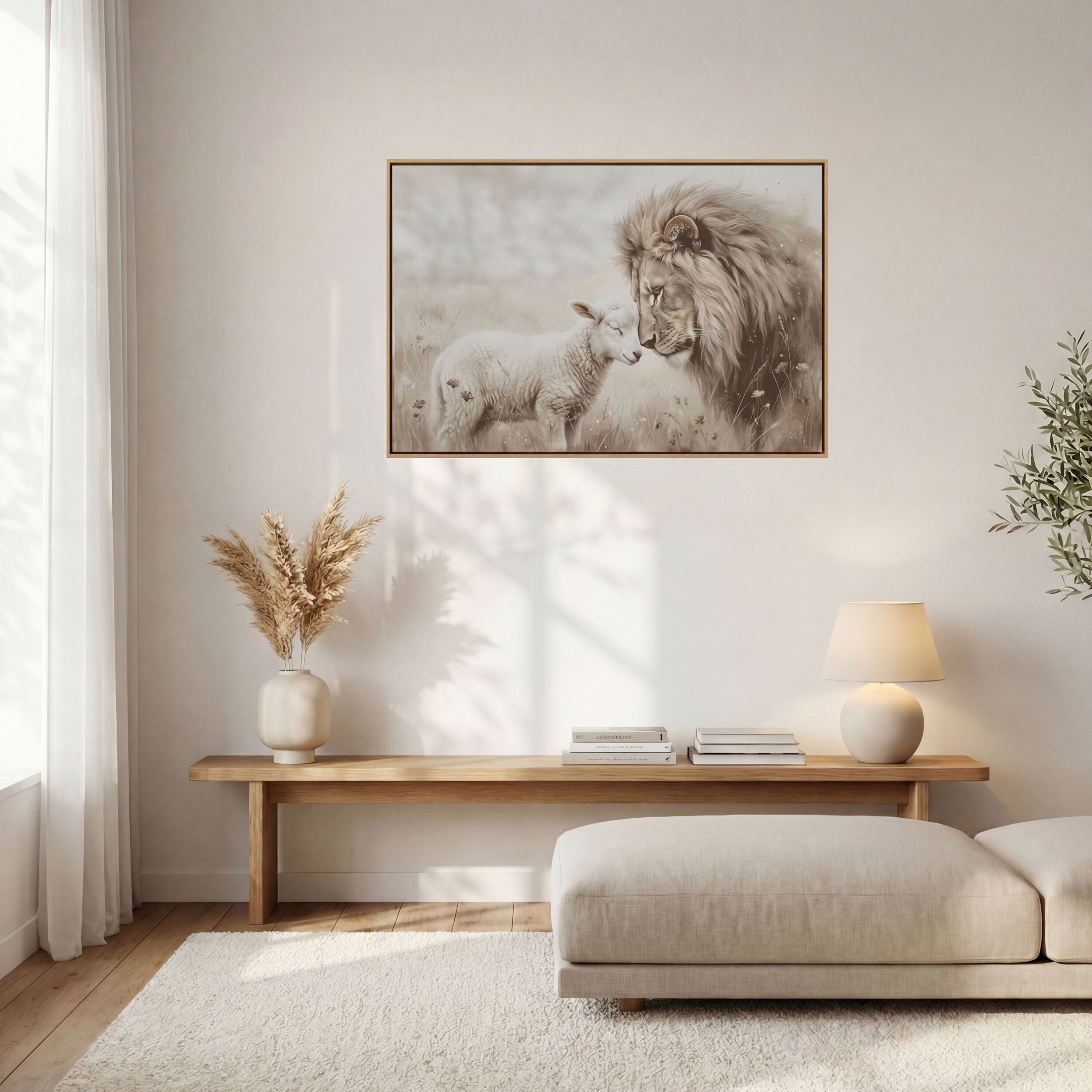 The Lion and the Lamb - Canvas
