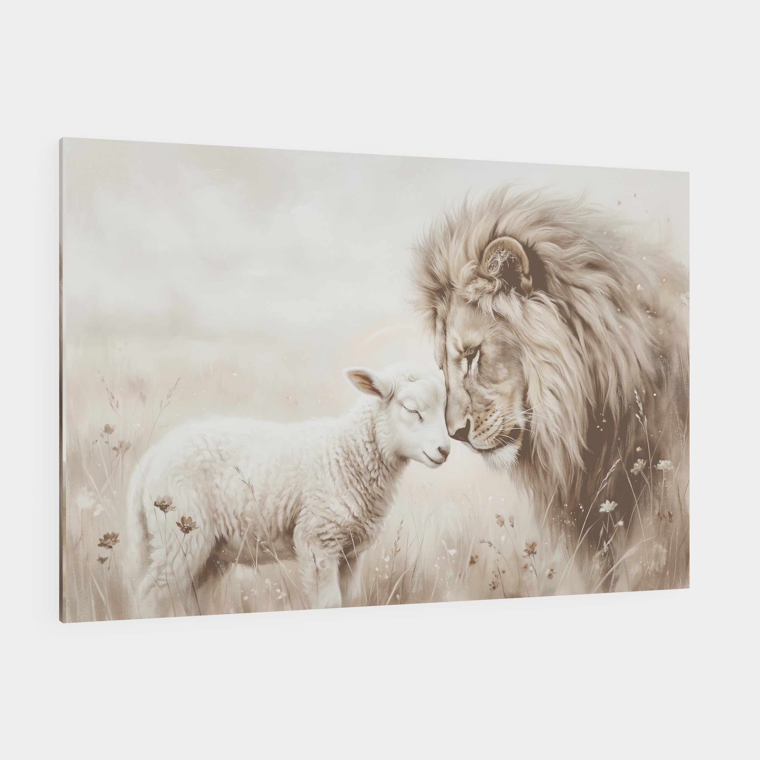 The Lion and the Lamb - Canvas