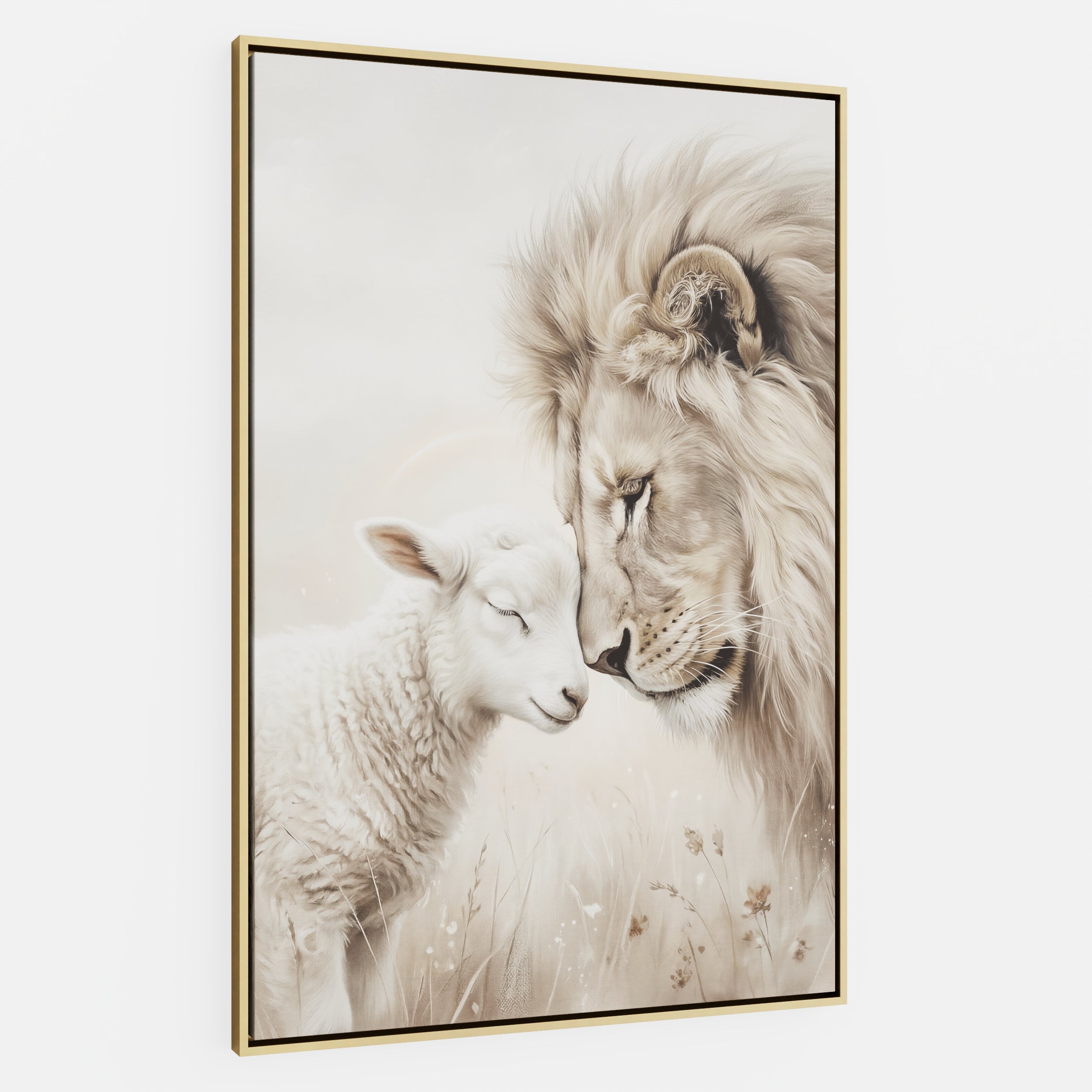 The Lion and the Lamb - Canvas