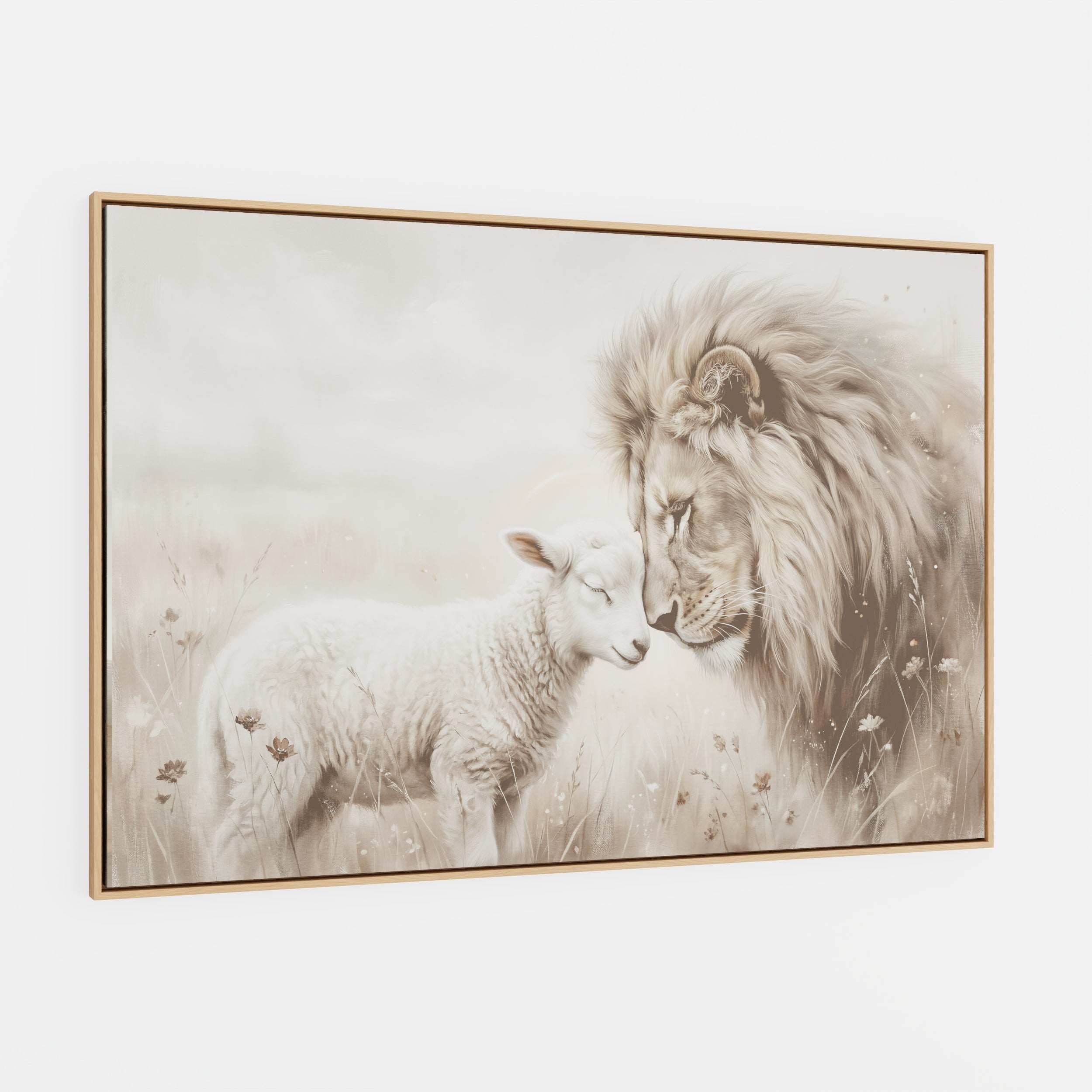 The Lion and the Lamb - Canvas
