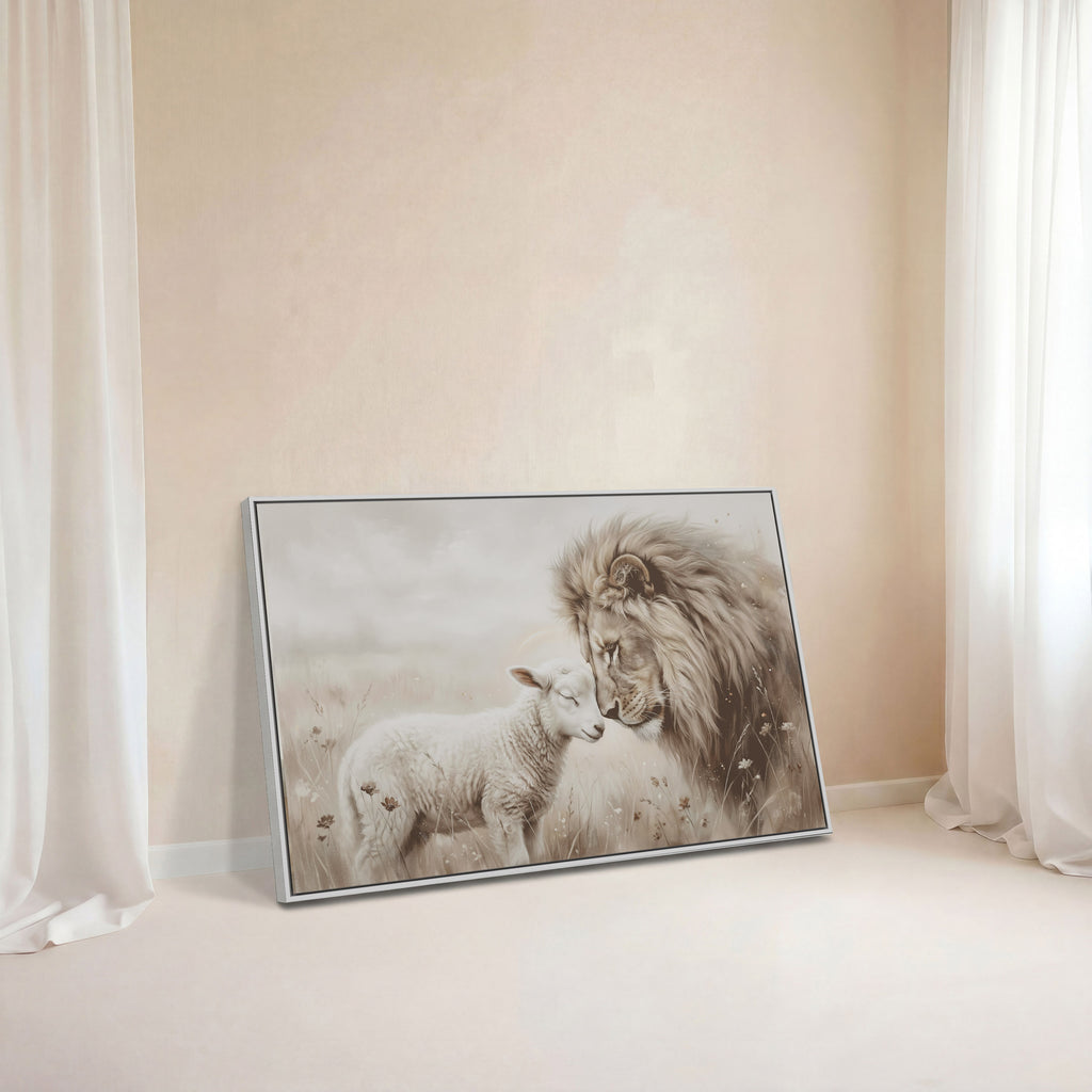 The Lion and the Lamb - Canvas