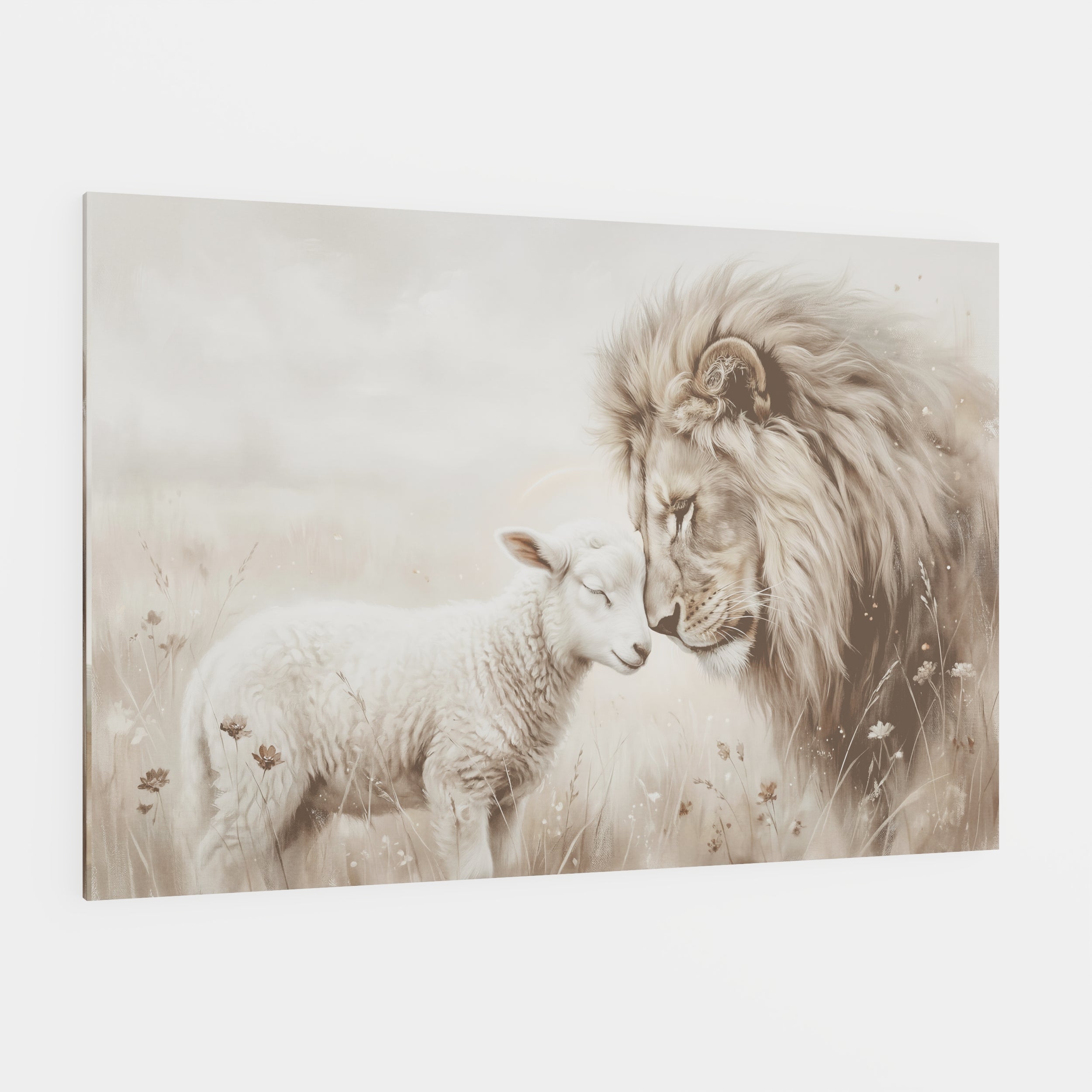 The Lion and the Lamb - Canvas