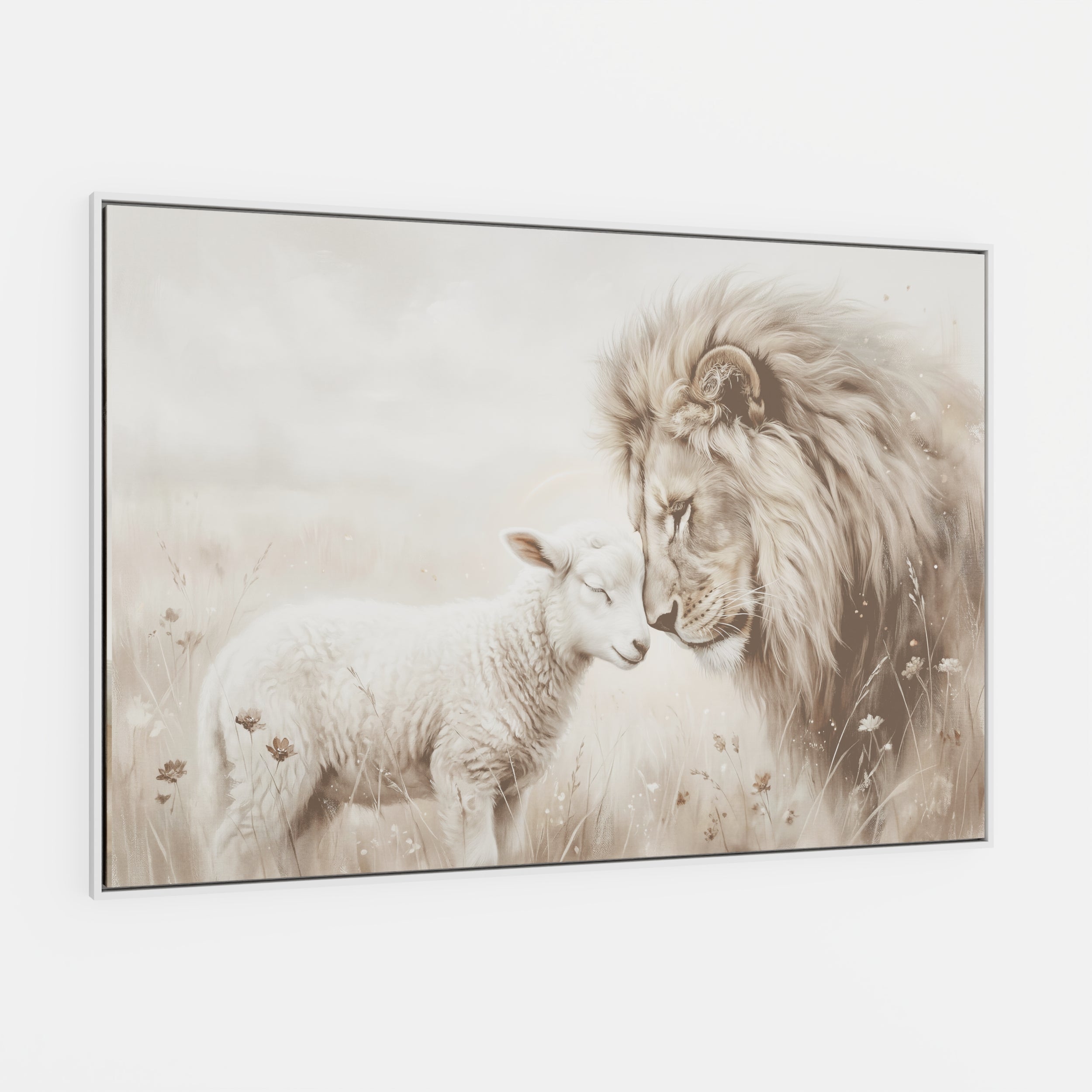 The Lion and the Lamb - Canvas