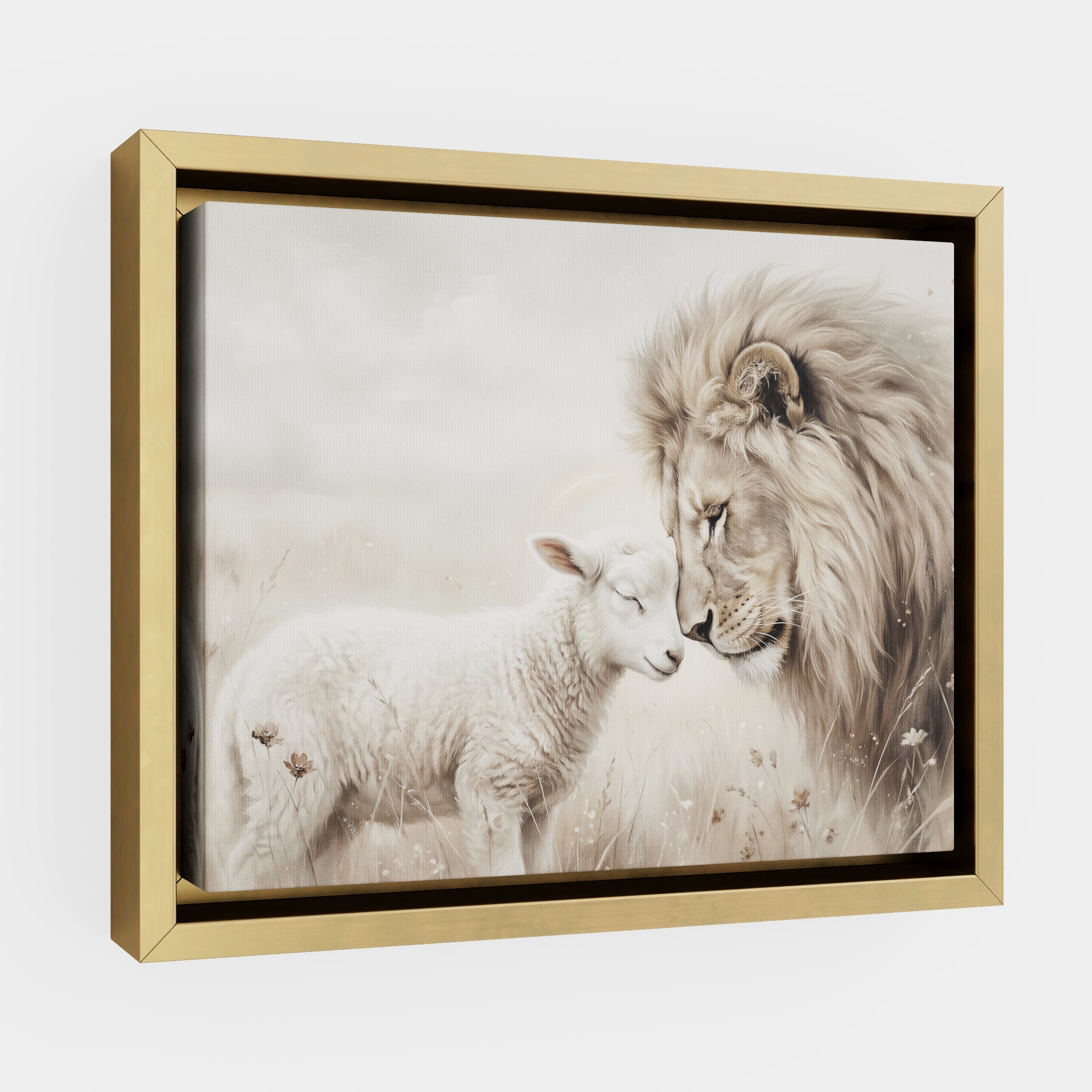 The Lion and the Lamb - Canvas