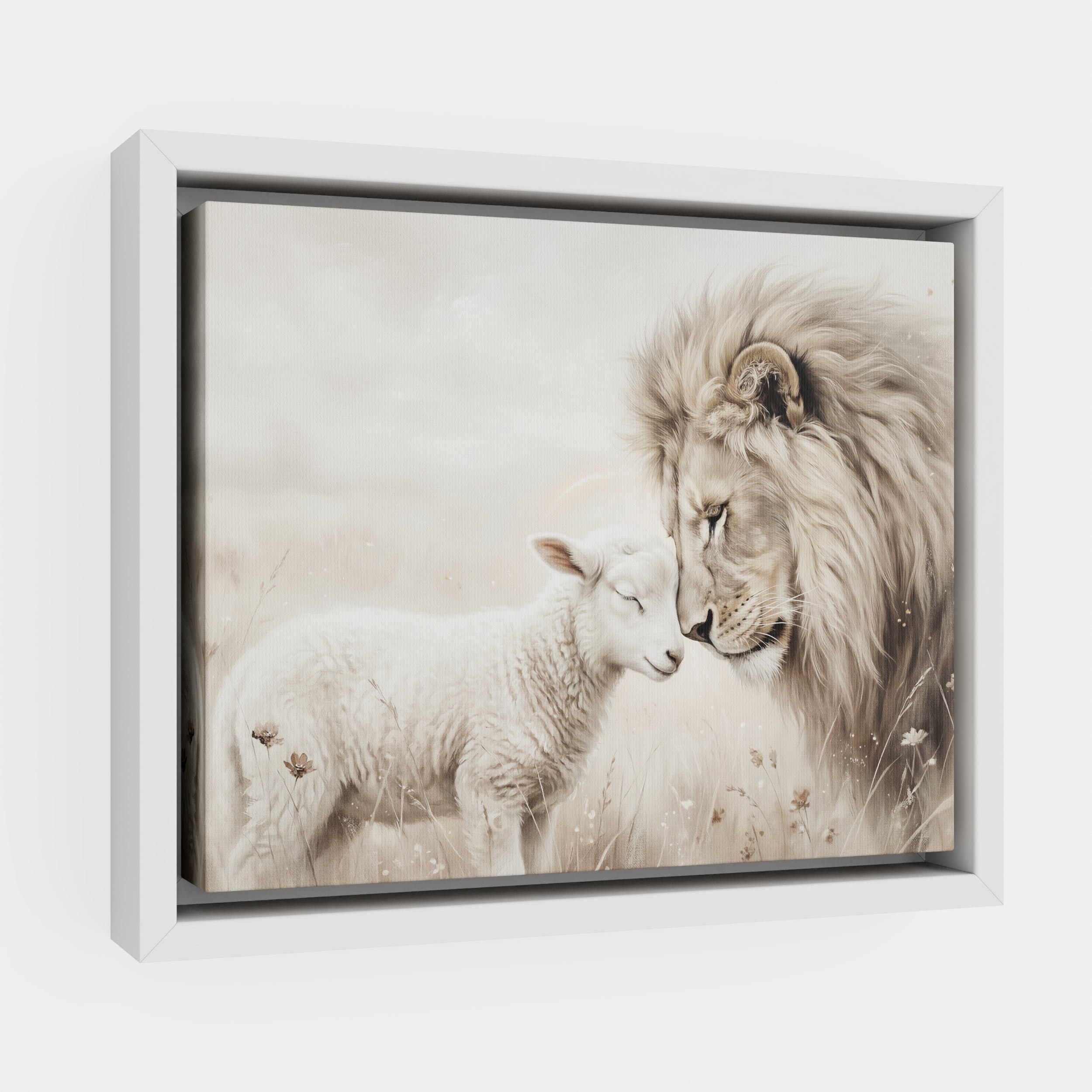 The Lion and the Lamb - Canvas