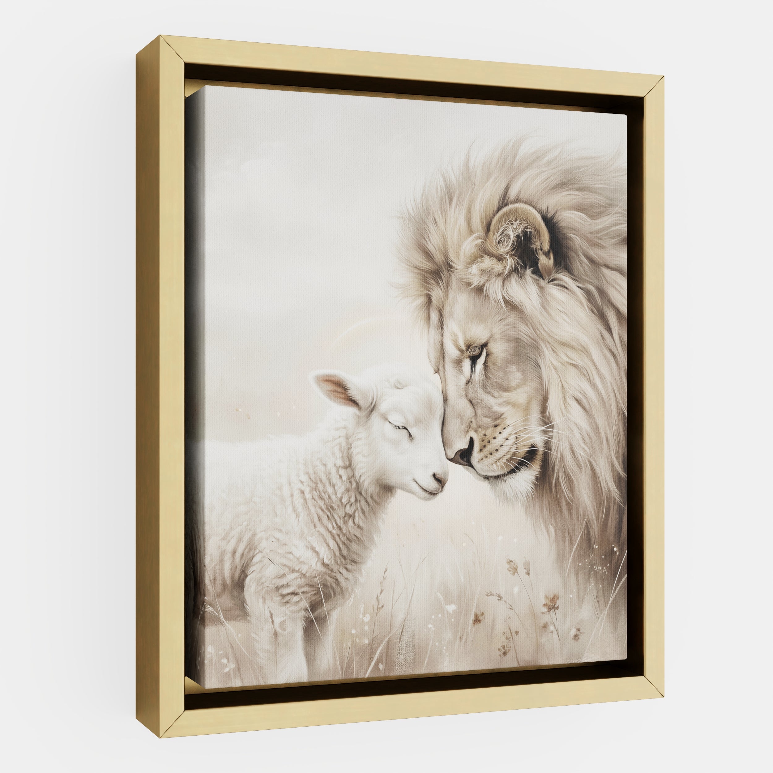 The Lion and the Lamb - Canvas