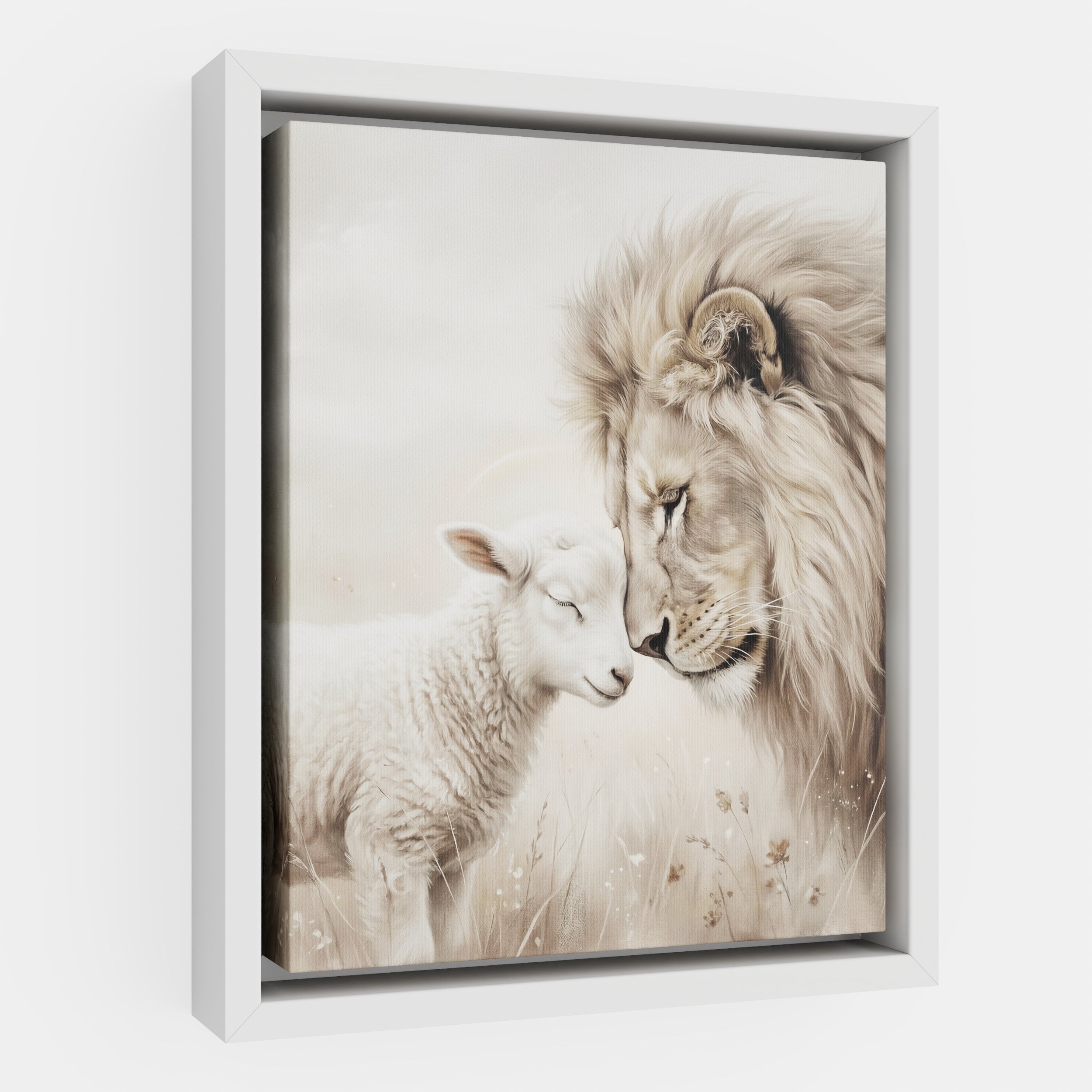 The Lion and the Lamb - Canvas