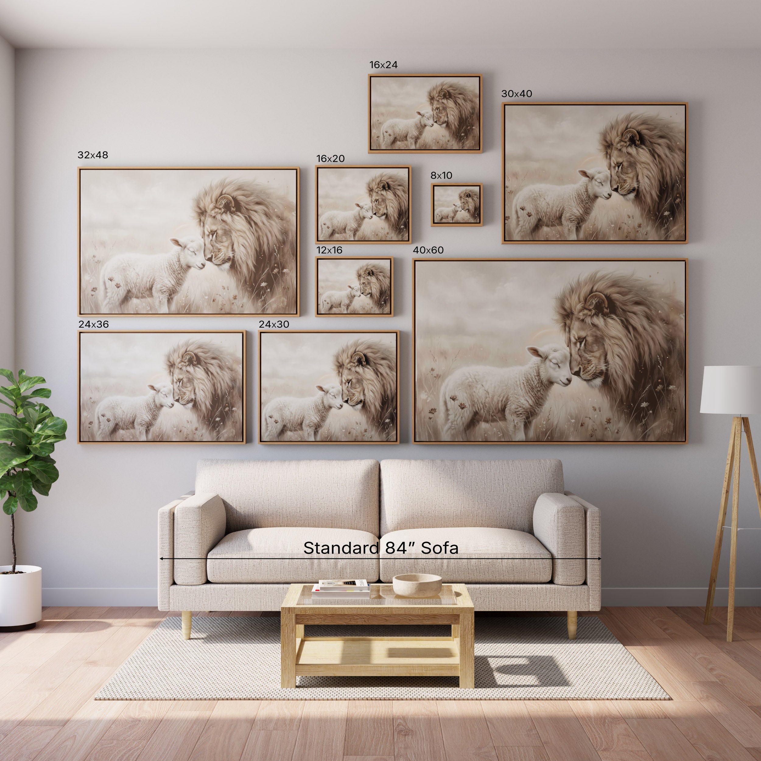 The Lion and the Lamb - Canvas